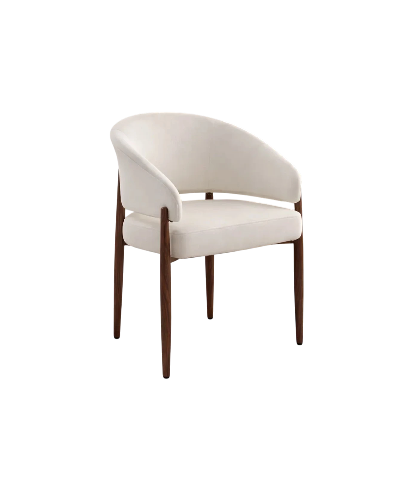 Chaise CHARLY - Pieds noyer velours beige - REF 213