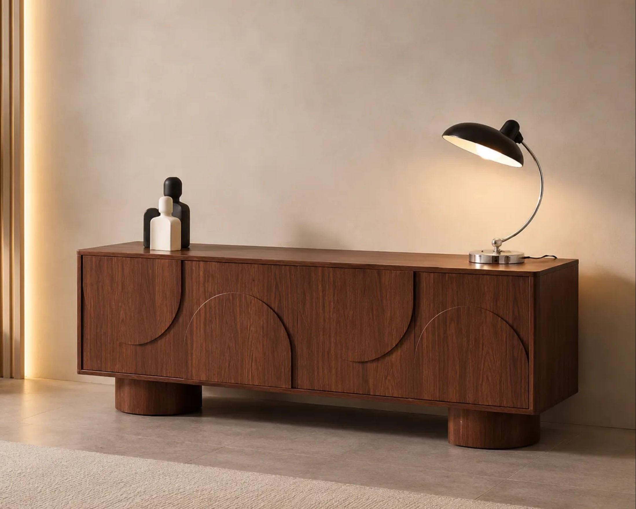 Meuble TV ORIANO noyer - 165 cm - REF 143