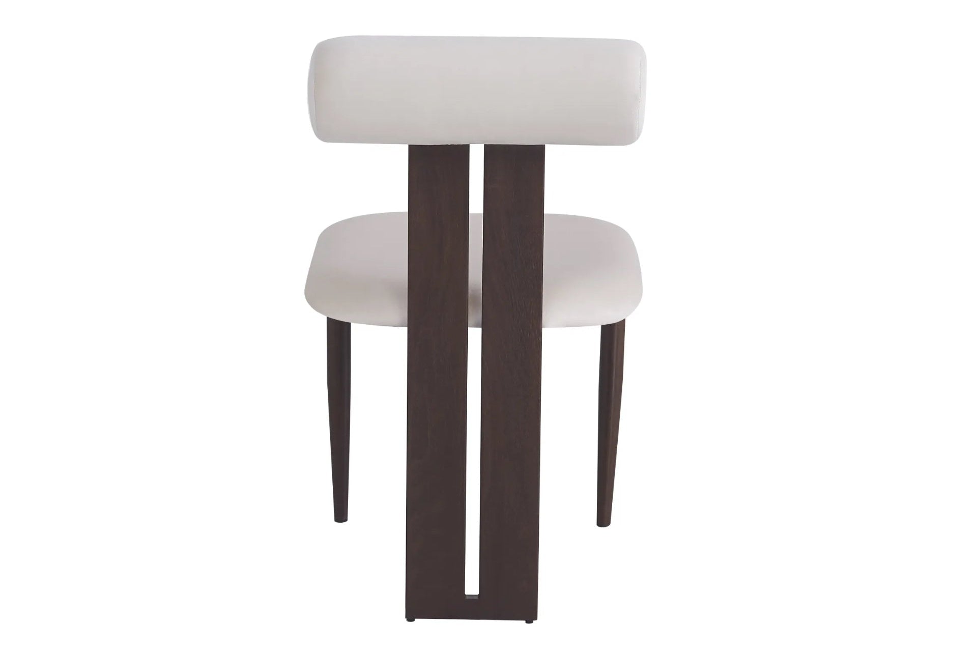 Chaise TIFFANY â Pied effet noyer & velours beige SKU 129