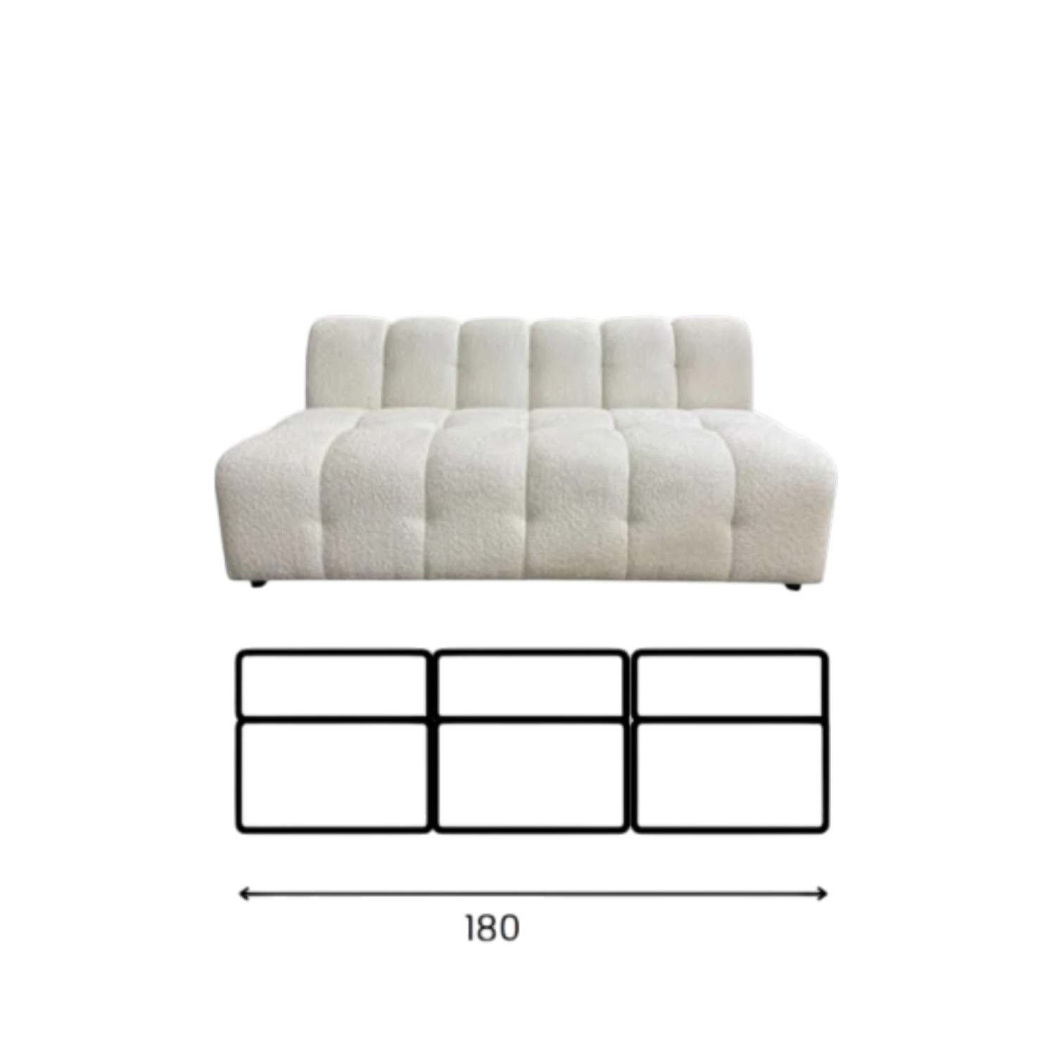 Canapé modulaire JUNO - 3 places - 180 cm