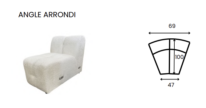 Canapé modulaire JUNO - Angle arrondi