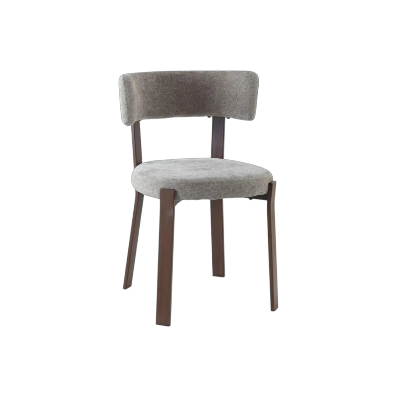 chaise nordik tissu moka, pied effet noyer