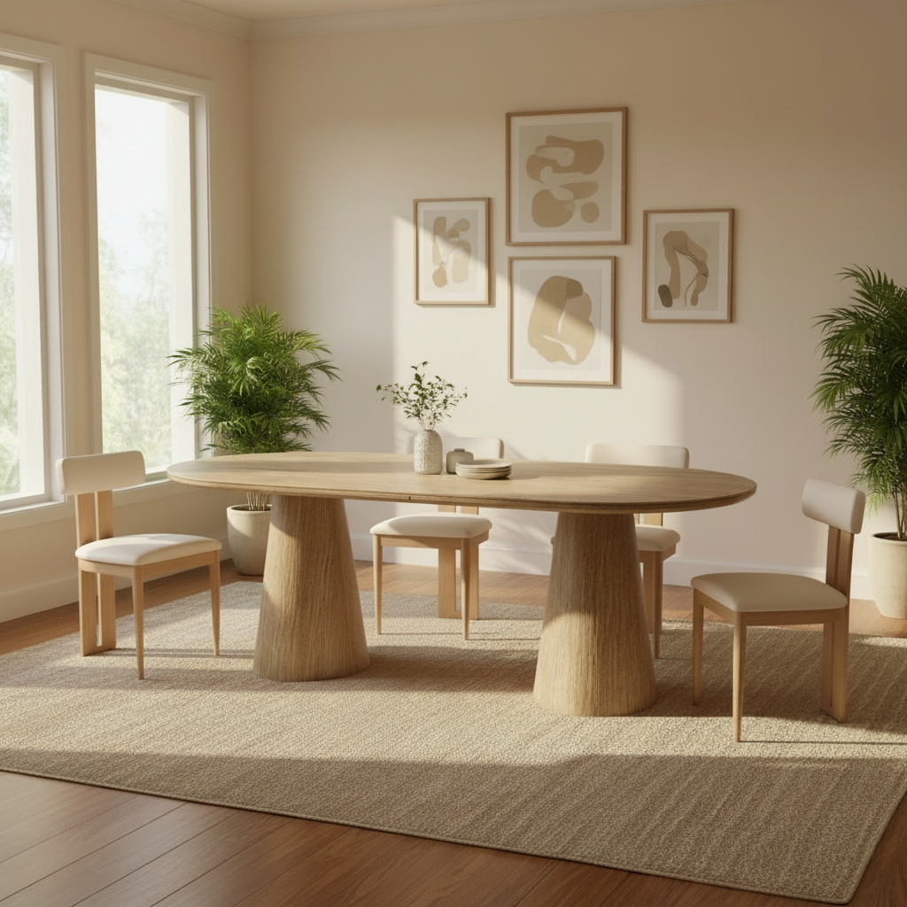 Table à manger ICONIC plateau céramique effet travertin - 180 cm REF 16