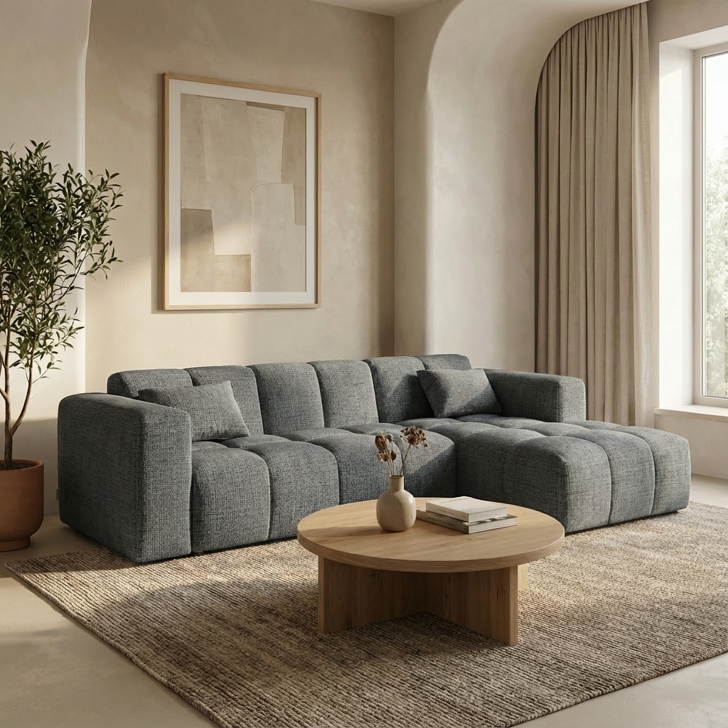 Canapé CARO MARBELLA - Tissu gris anthracite