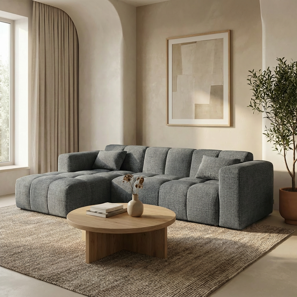 Canapé CARO MARBELLA - Tissu gris anthracite