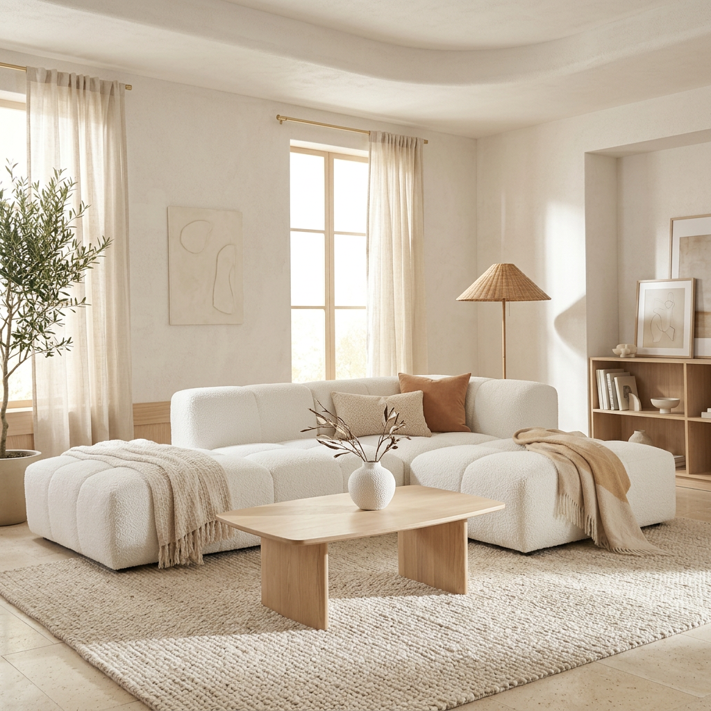 Canapé MONET LOUNGE - Tissu beige