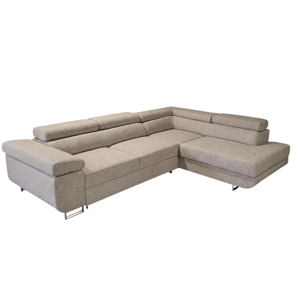 Canapé d'angle MARSEILLE convertible avec coffre de rangement - Tissu ELEMENT 17