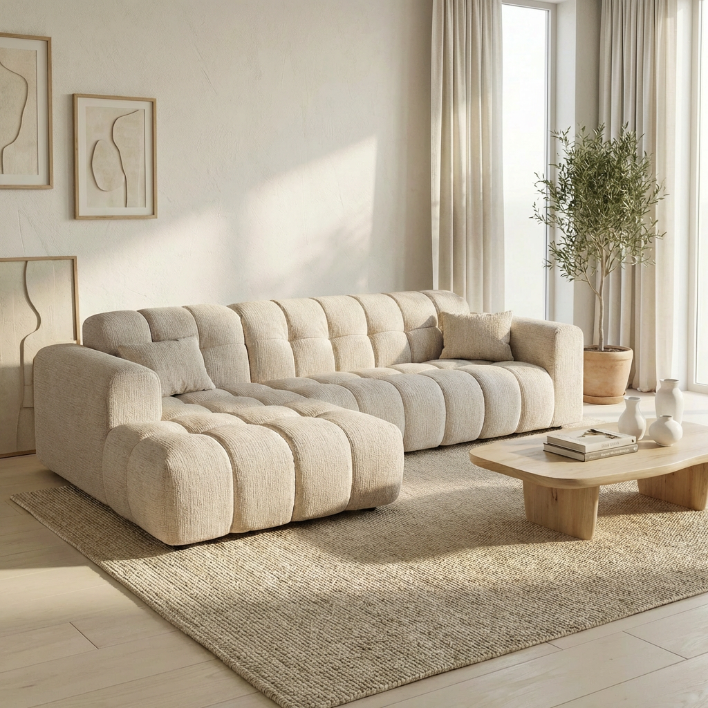 Canapé LINEA avec méridienne - Tissu kansas 4