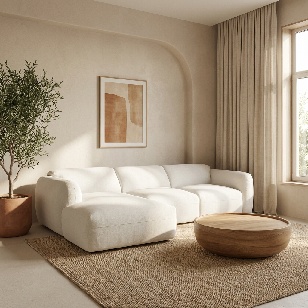 Canapé d’angle avec méridienne - CLOUD – Tissu aragon 01