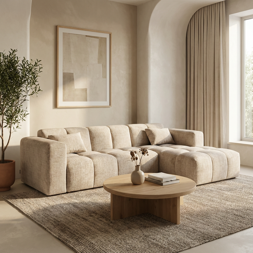 Canapé CARO - Tissu marbella taupe