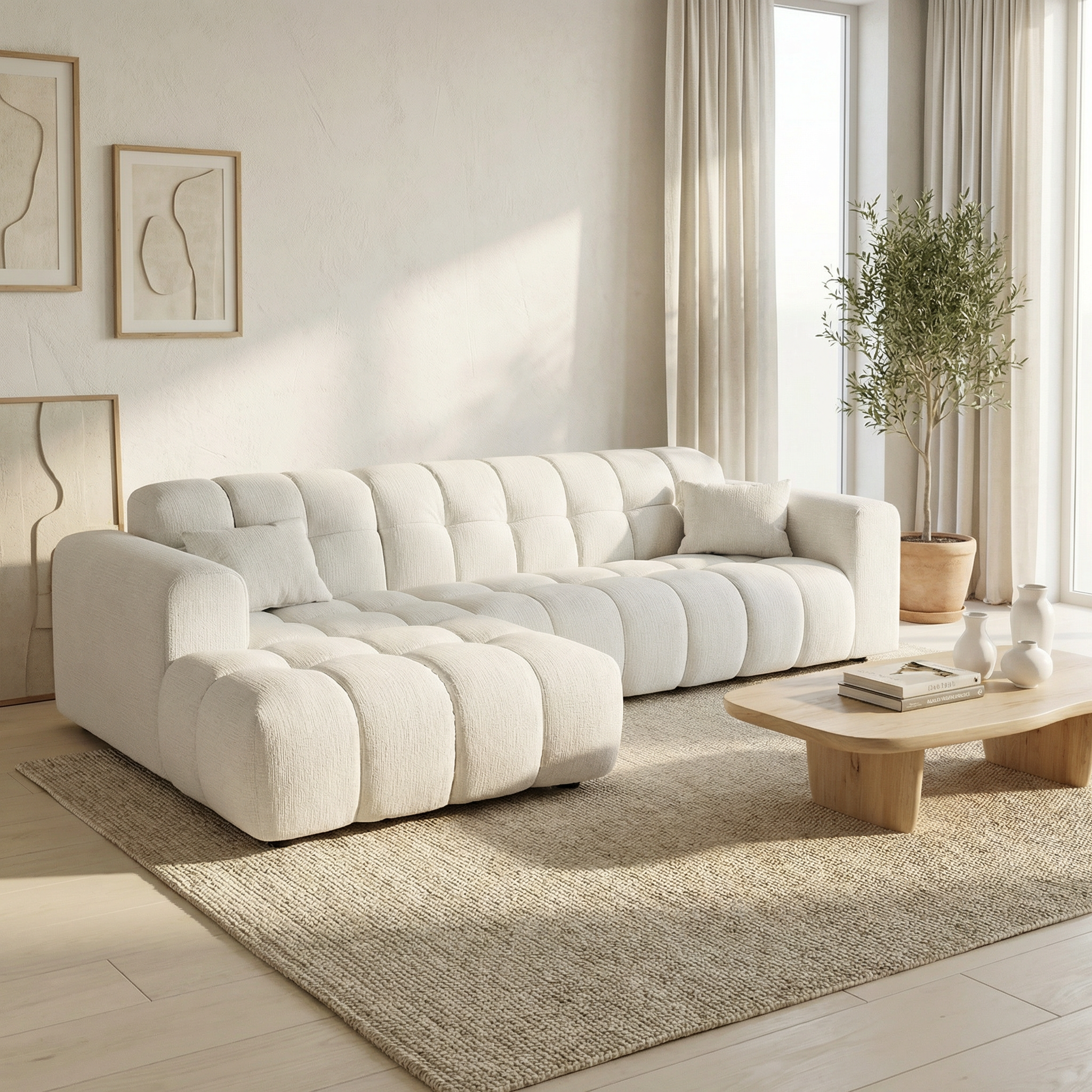 Canapé LINEA avec méridienne - Tissu kansas 3