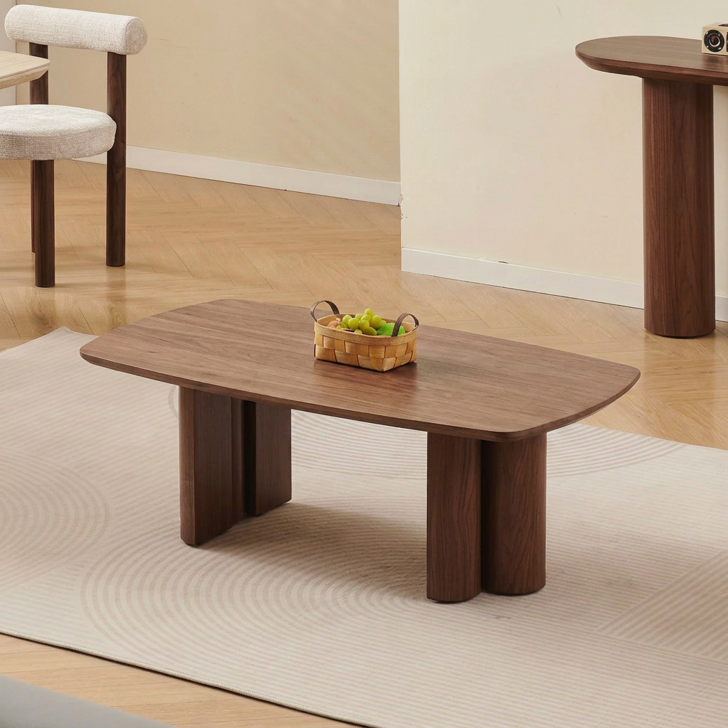 Table basse TRINITY - Noyer 120 cm - REF 1029