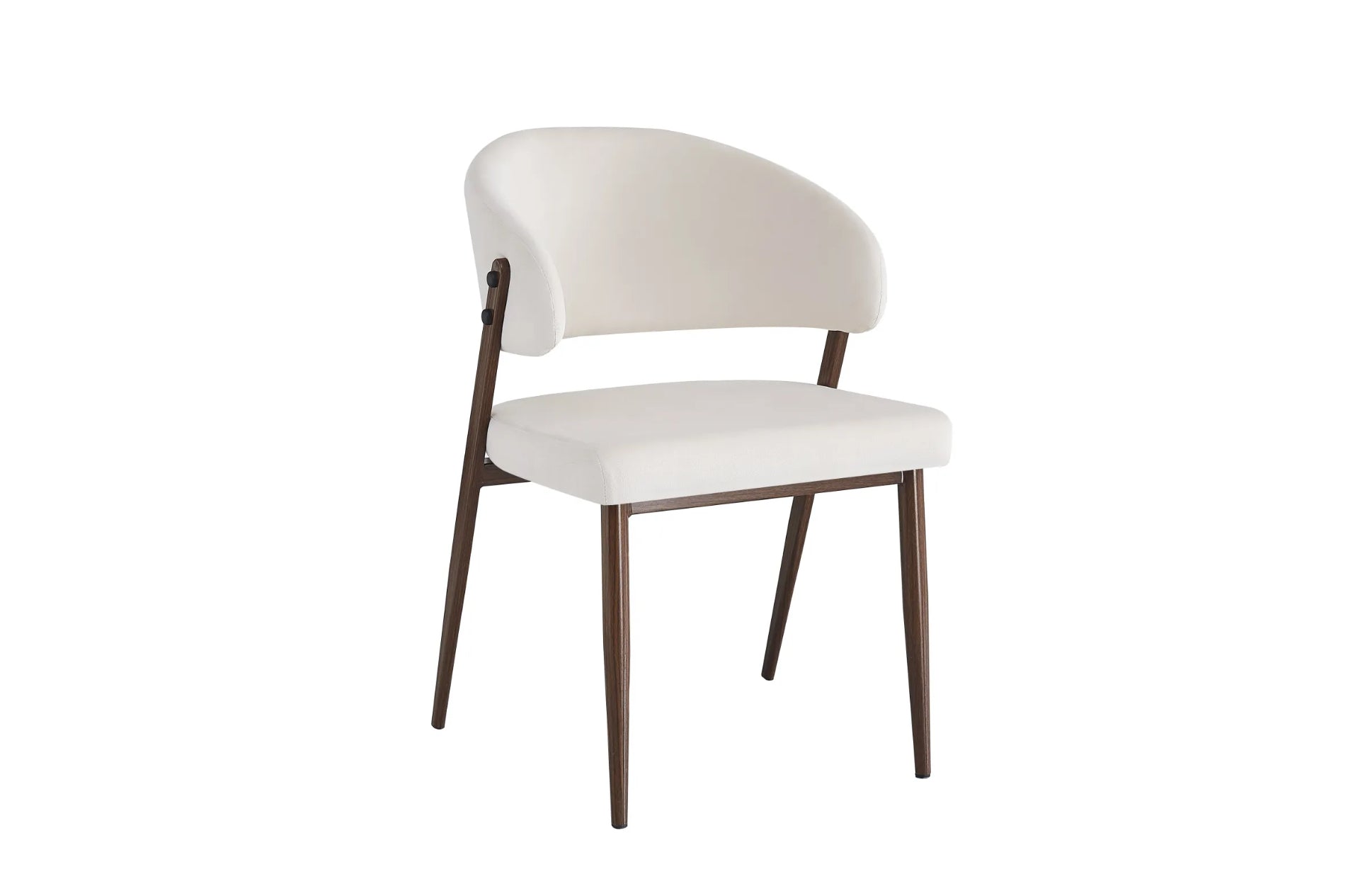 Chaise Lamia pieds noyer velours beige