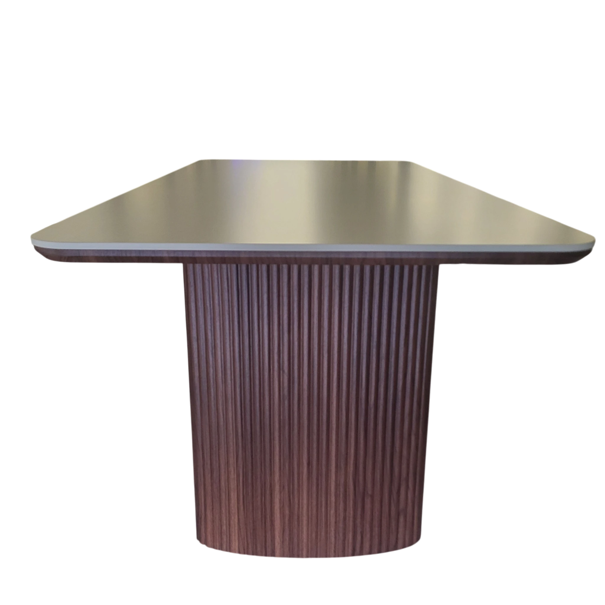 Table à manger rectangle LUNA en céramique - 180cm - Pied noyer plateau ceramic 10mm blanc cassé- REF 1009