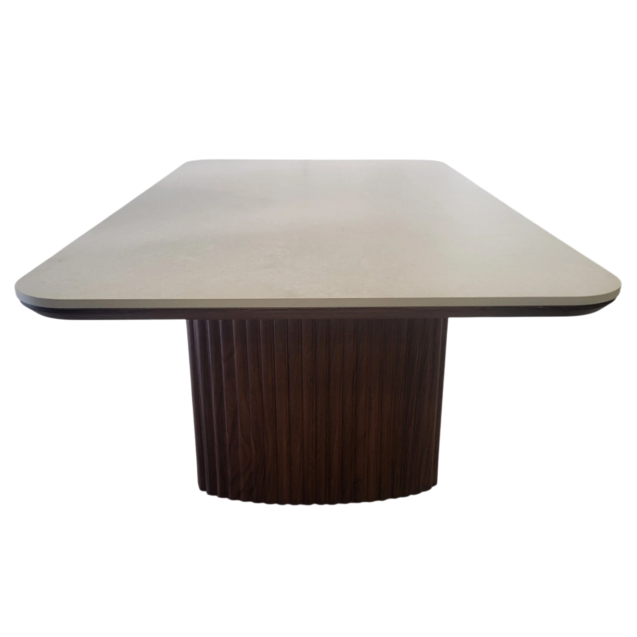 Table basse LUNA ceramic rectangle pied noyer plateau ceramic 10mm blanc cassé - sku 1010