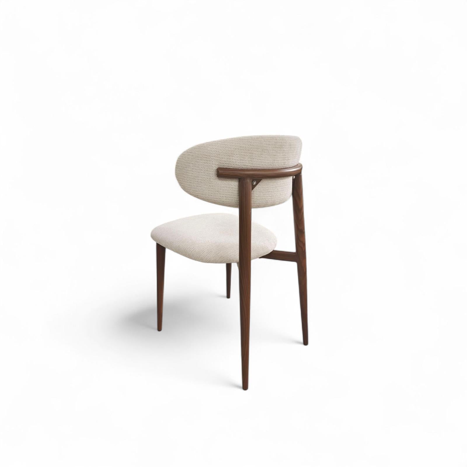 CHAISE BOHÈME CHENILLE BEIGE NOYER