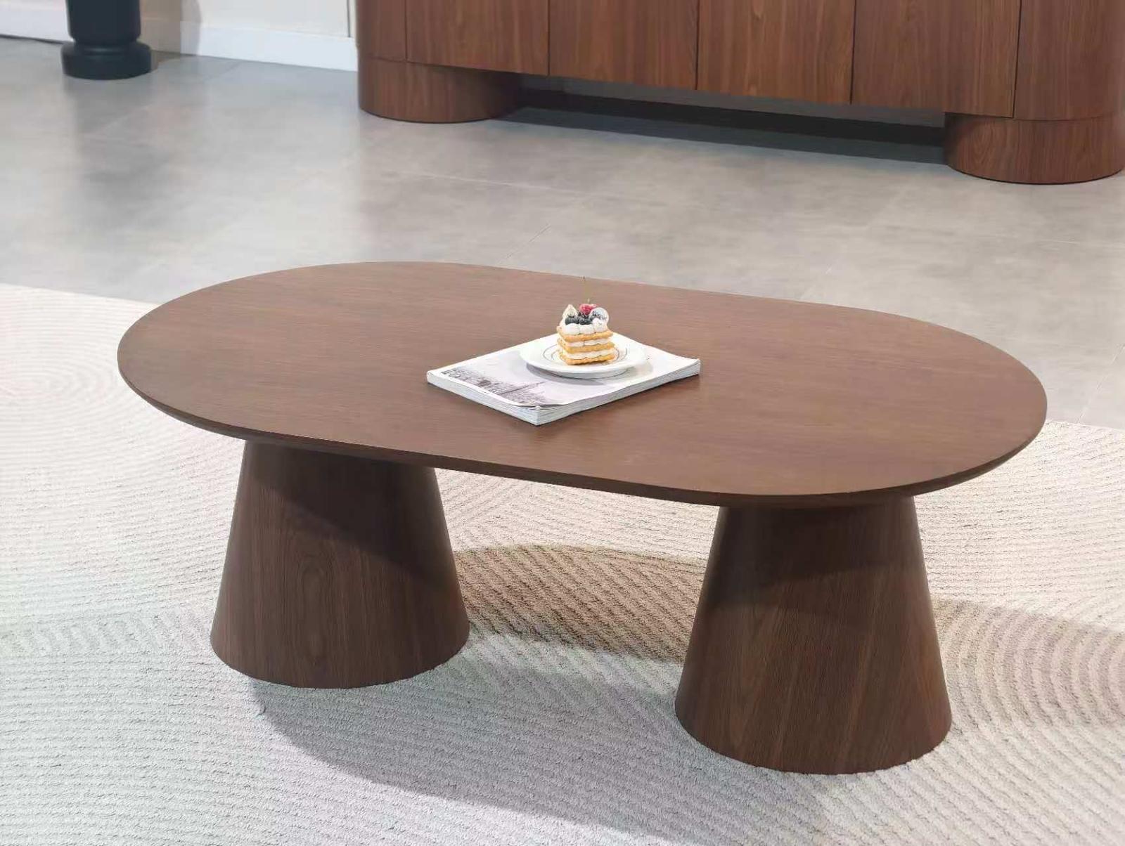 Table basse ICONIC plateau et pieds noyer - 120 cm REF 53.