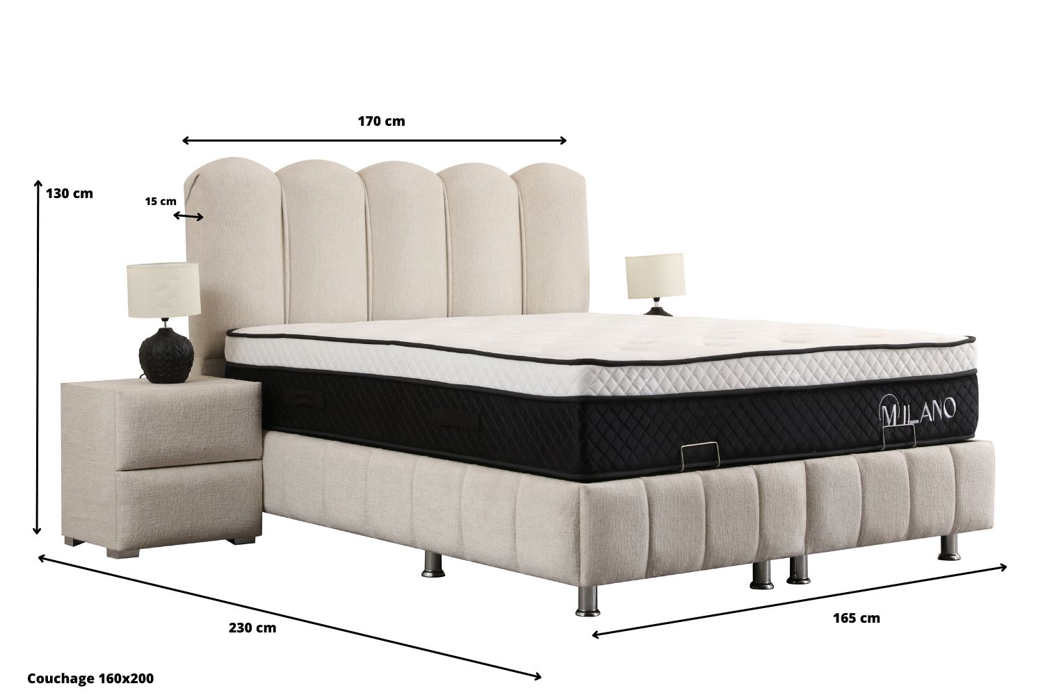 Lit Coffre Eva 160x200 Chenille