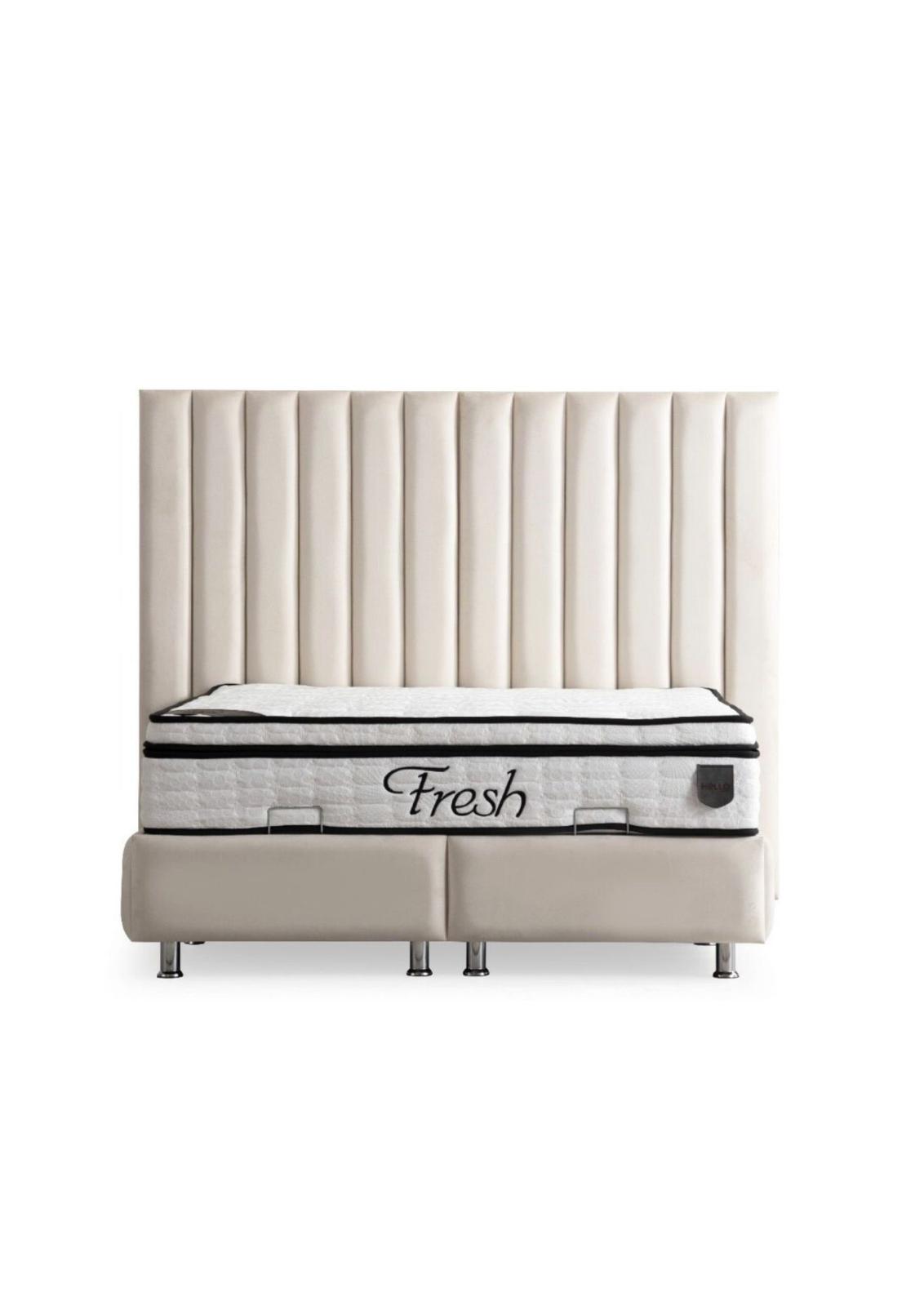 Lit Coffre Athena 160x200 Blanc Cassé