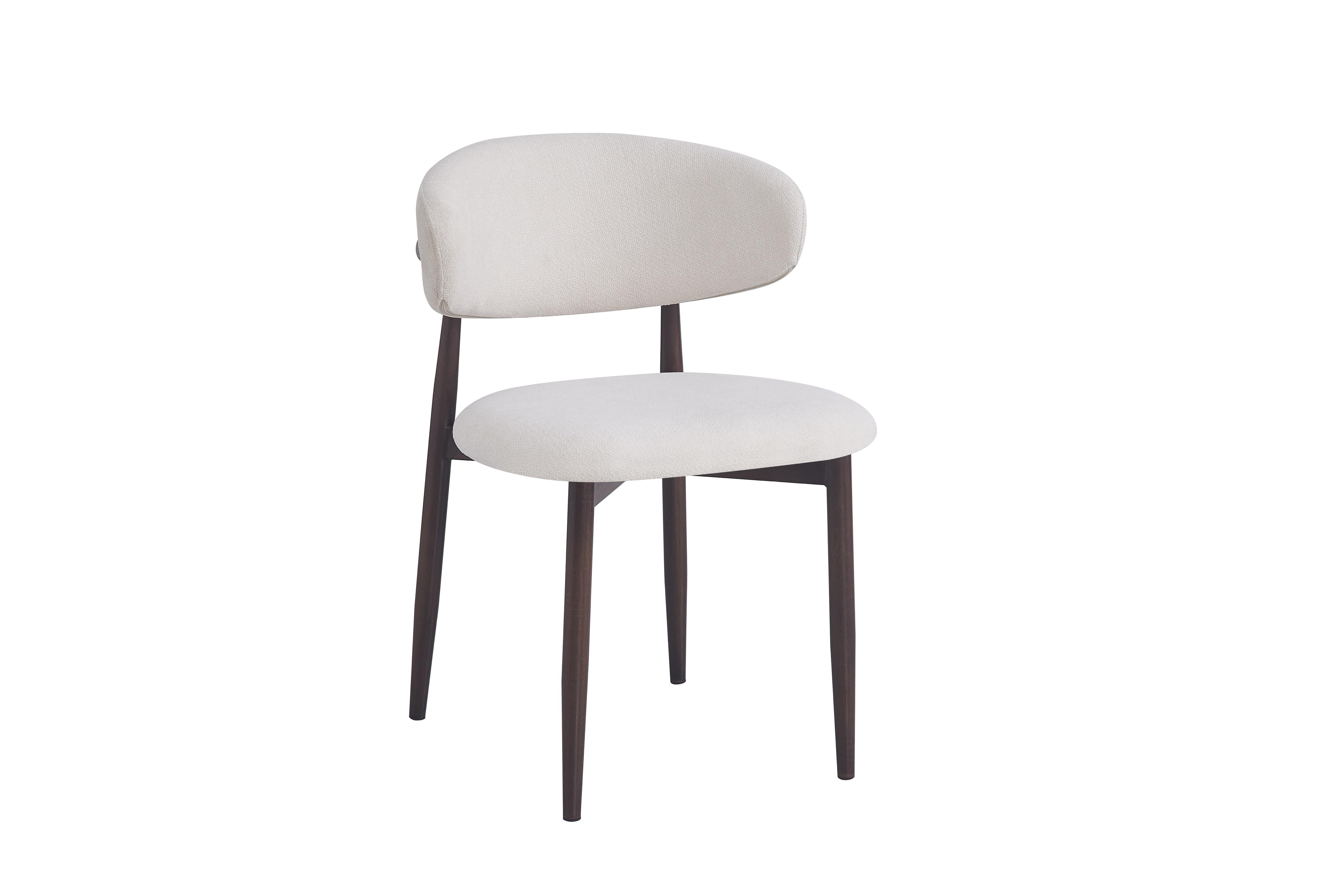 Table à manger ANASTASIA + 6x Chaises LUCILE - Pied effet noyer grain beige