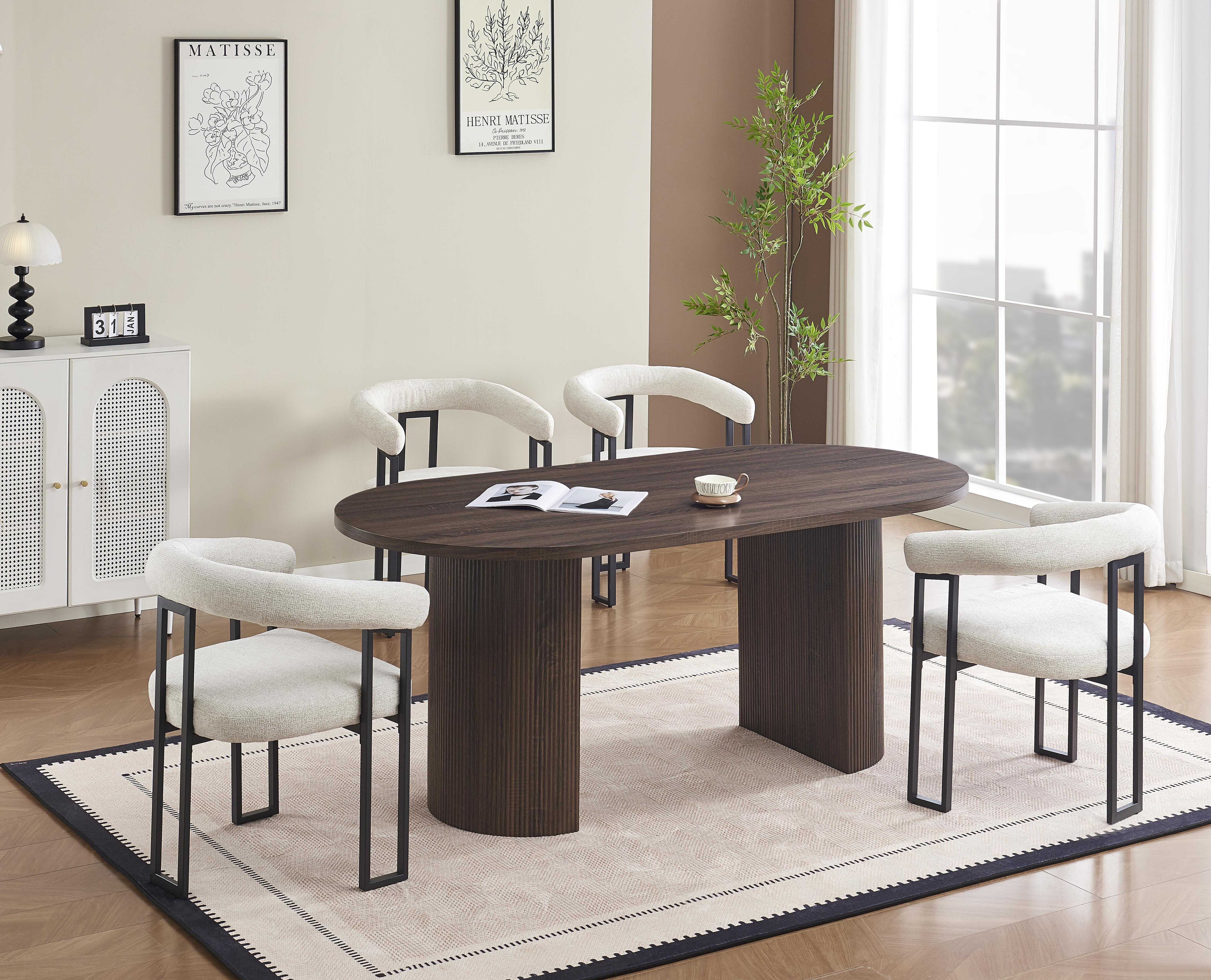 Table à manger New Anna – Effet noyer SKU 126.