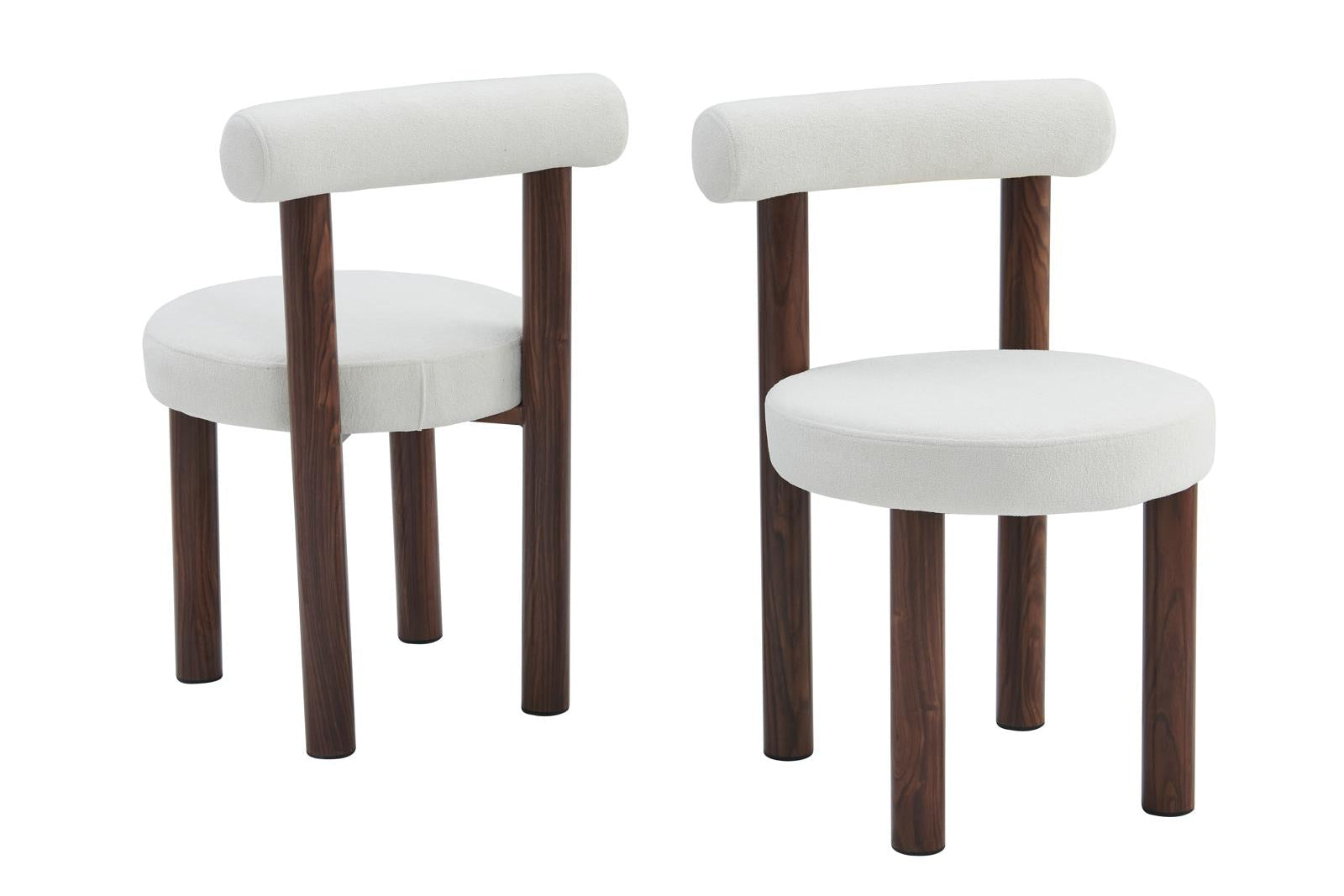 Chaise IRINA – Pied noyer, velours peau de pêche beige sku 81