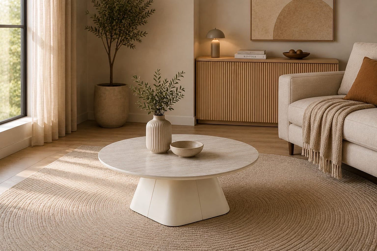 Table Basse Neige Travertin Claire 120 REF 106