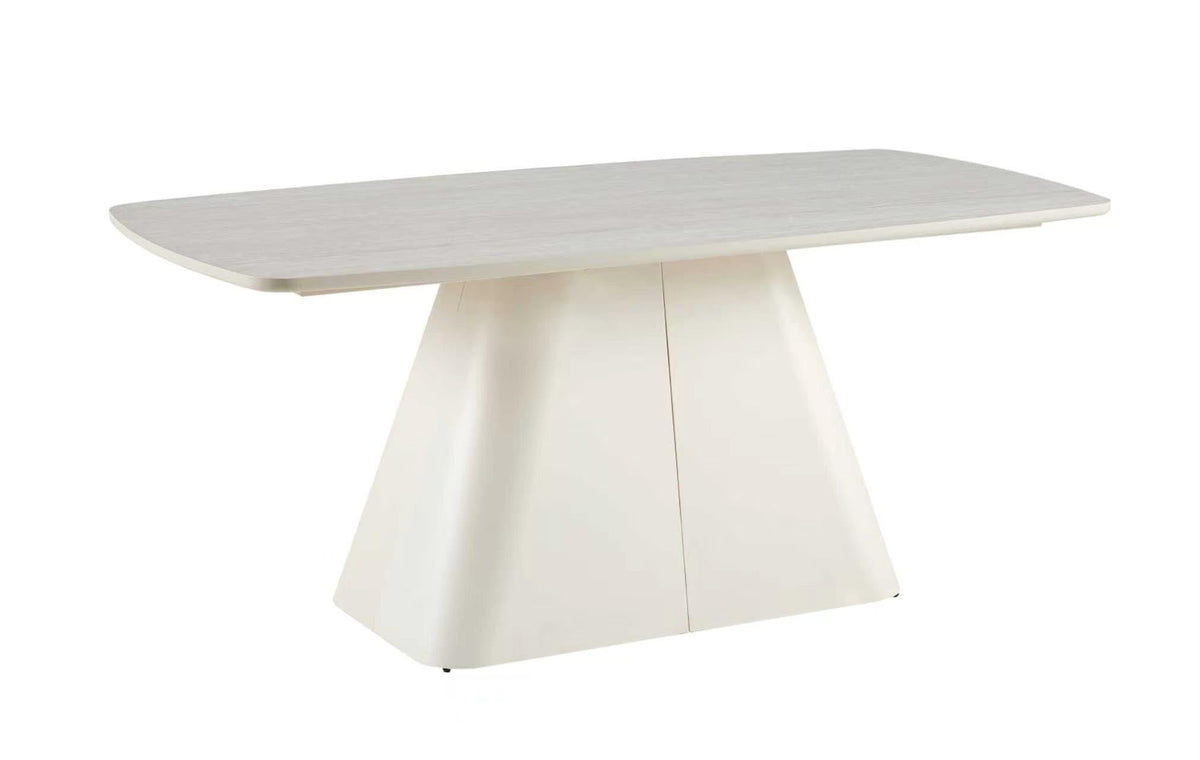 Table à Manger NEIGE BLANC Travertin Claire 180 REF 104