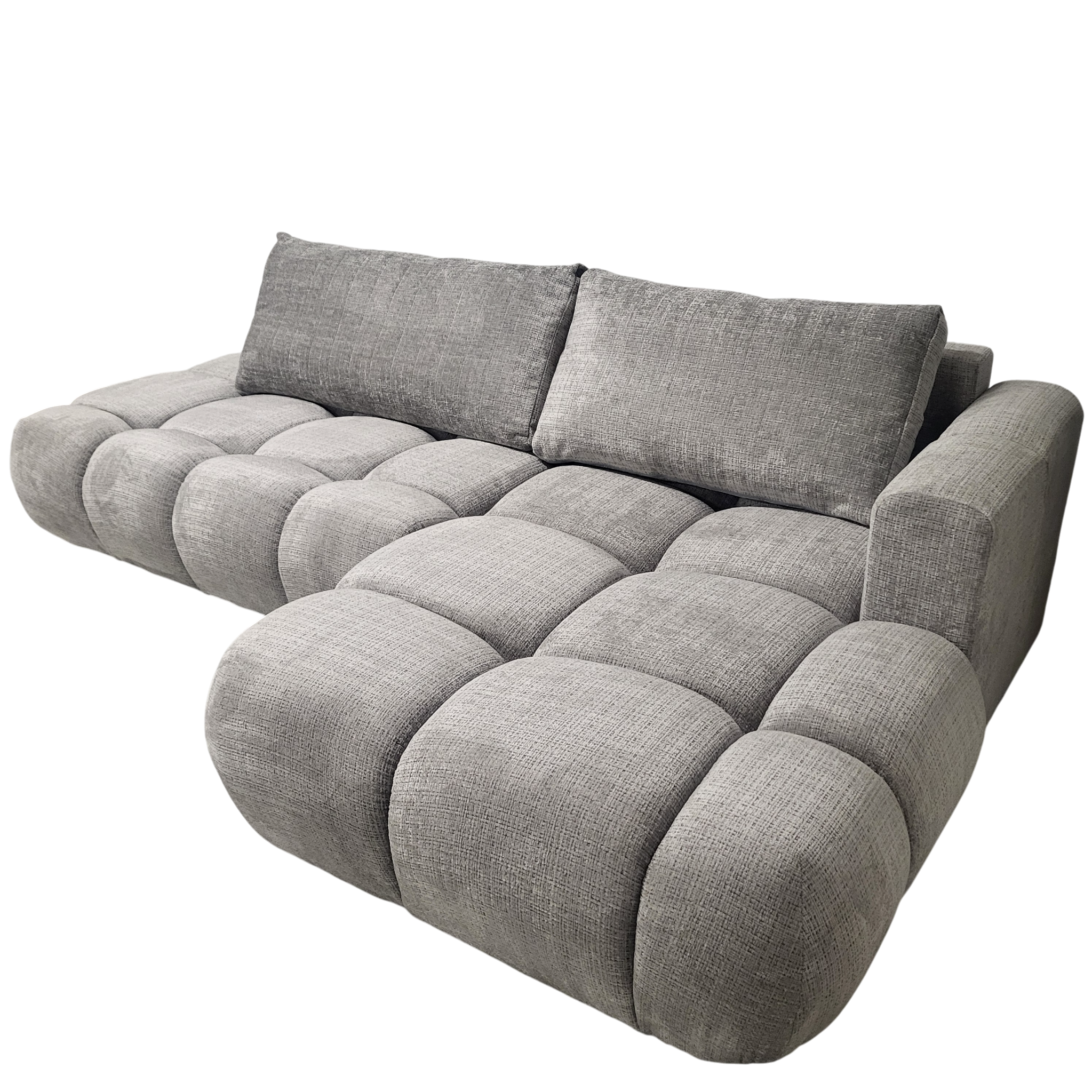 Vue en angle avant du canapé Milano gris