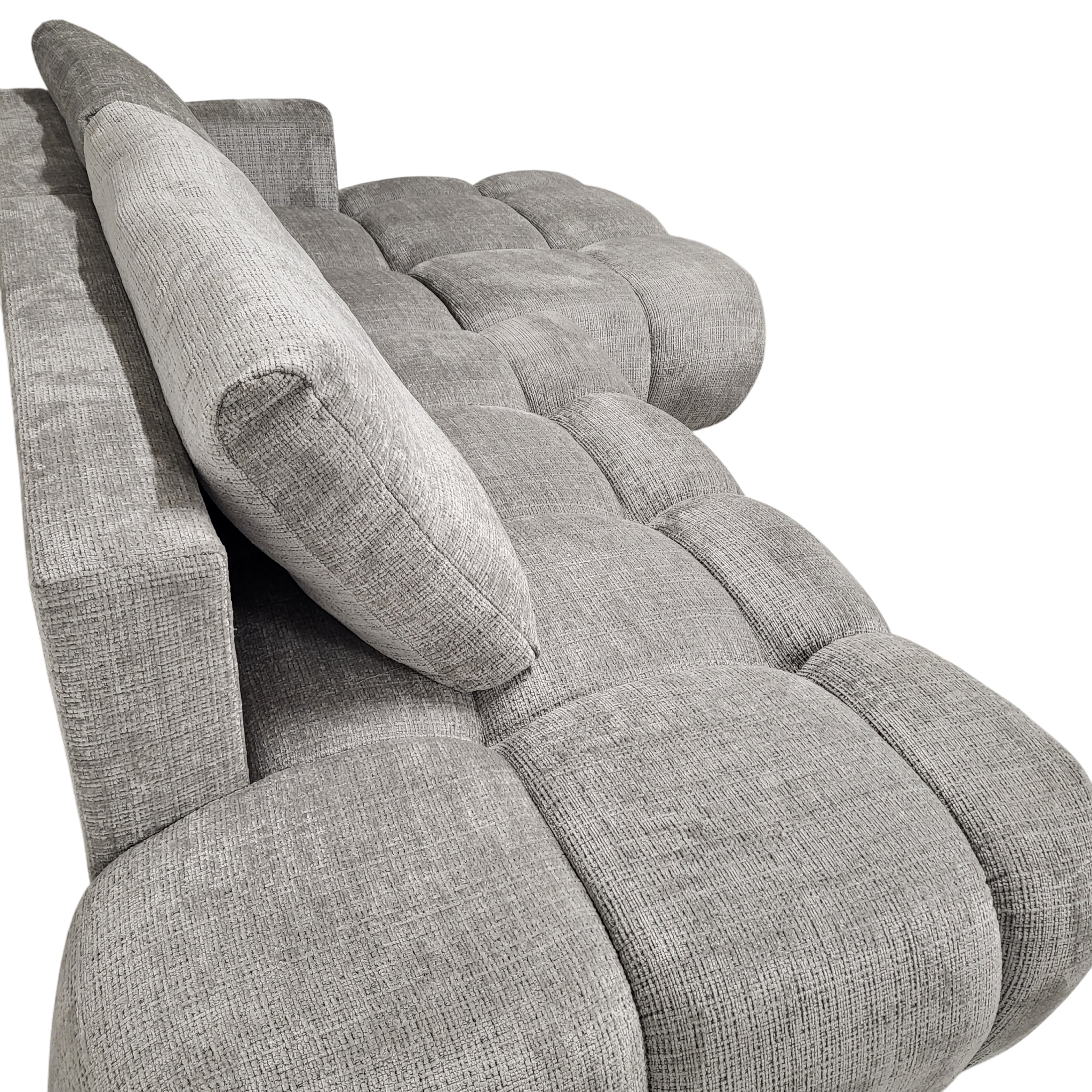 Vue en angle du canapé convertible Milano gris