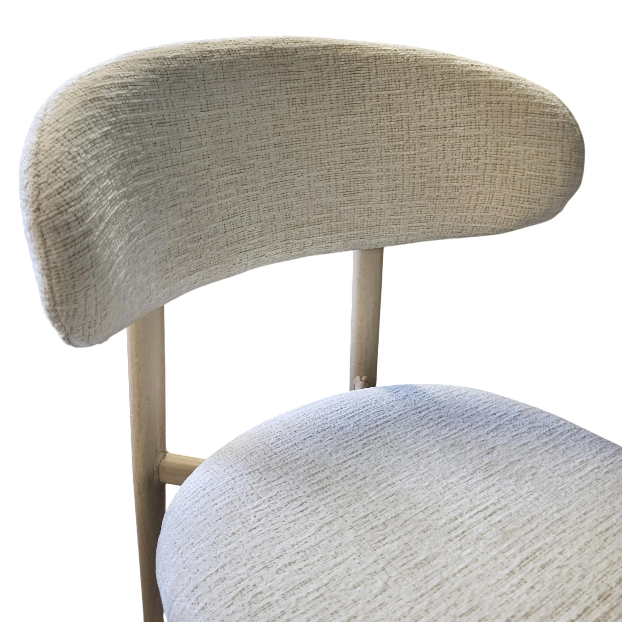 Chaise BOHEME beige - Pied travertin - Tissu Kansas - REF 1007