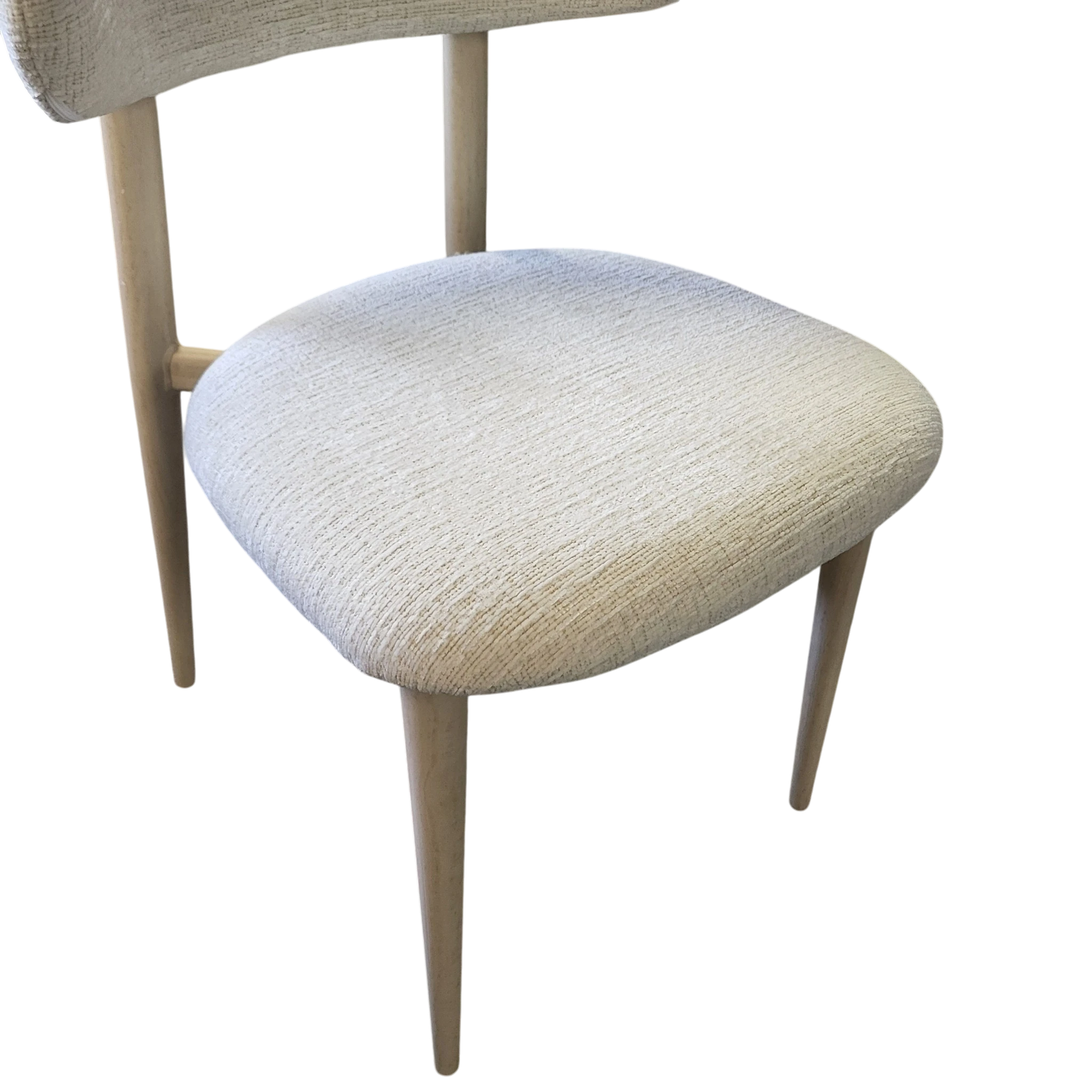 Chaise BOHEME beige - Pied travertin - Tissu Kansas - REF 1007