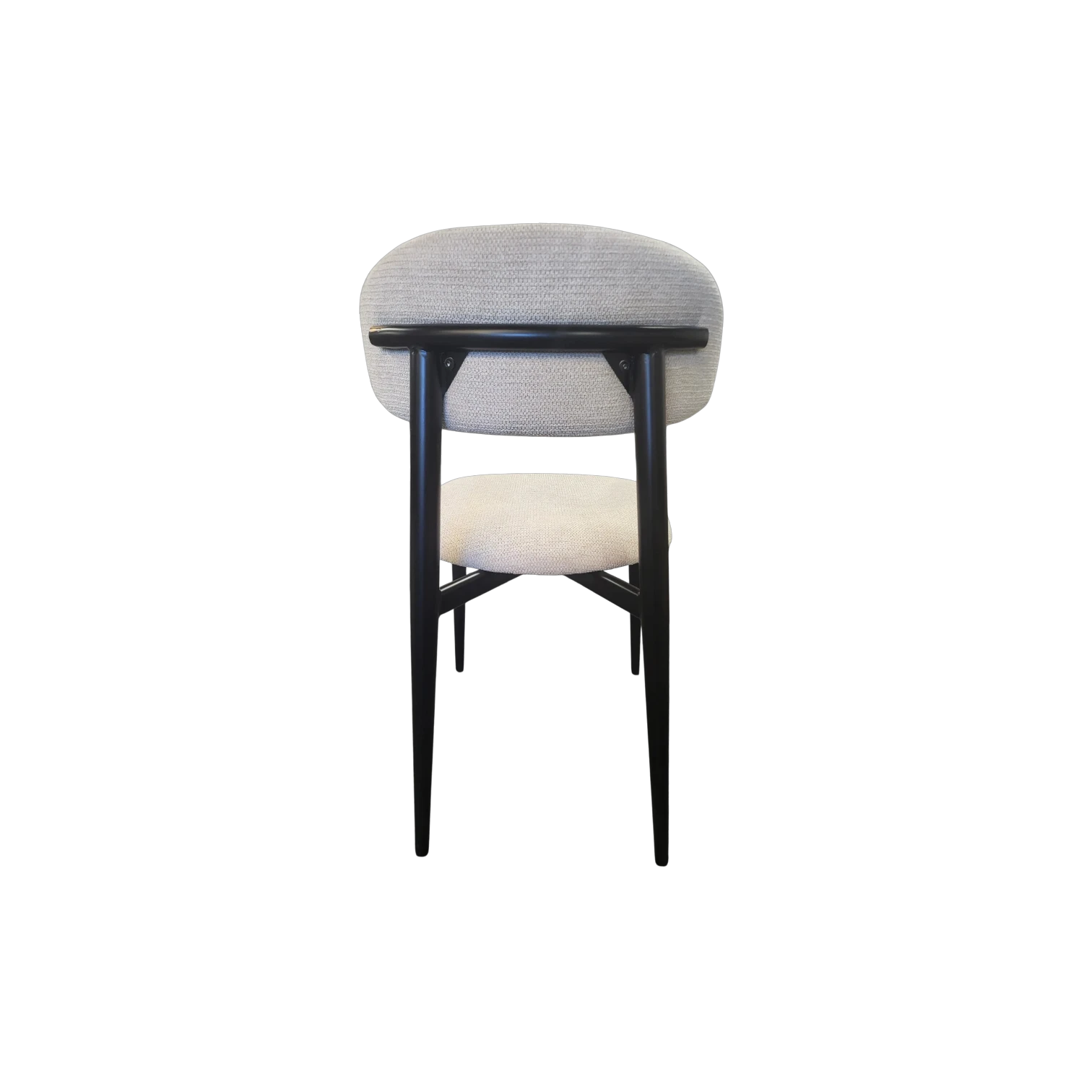Chaise BOHÈME en chenille beige avec structure noire vue arrière