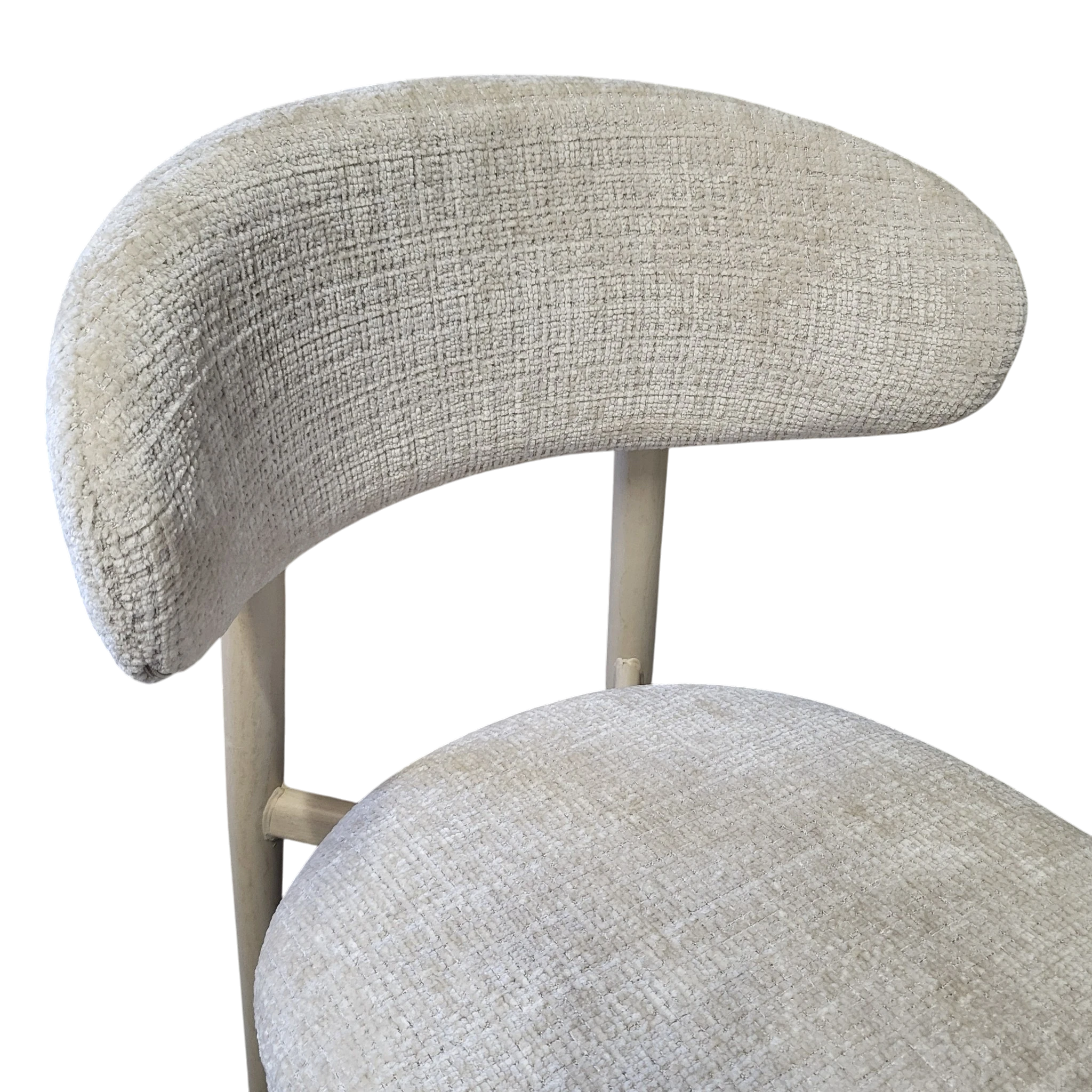 Chaise BOHEME taupe - Pied travertin - Tissu Cremona - REF 1005