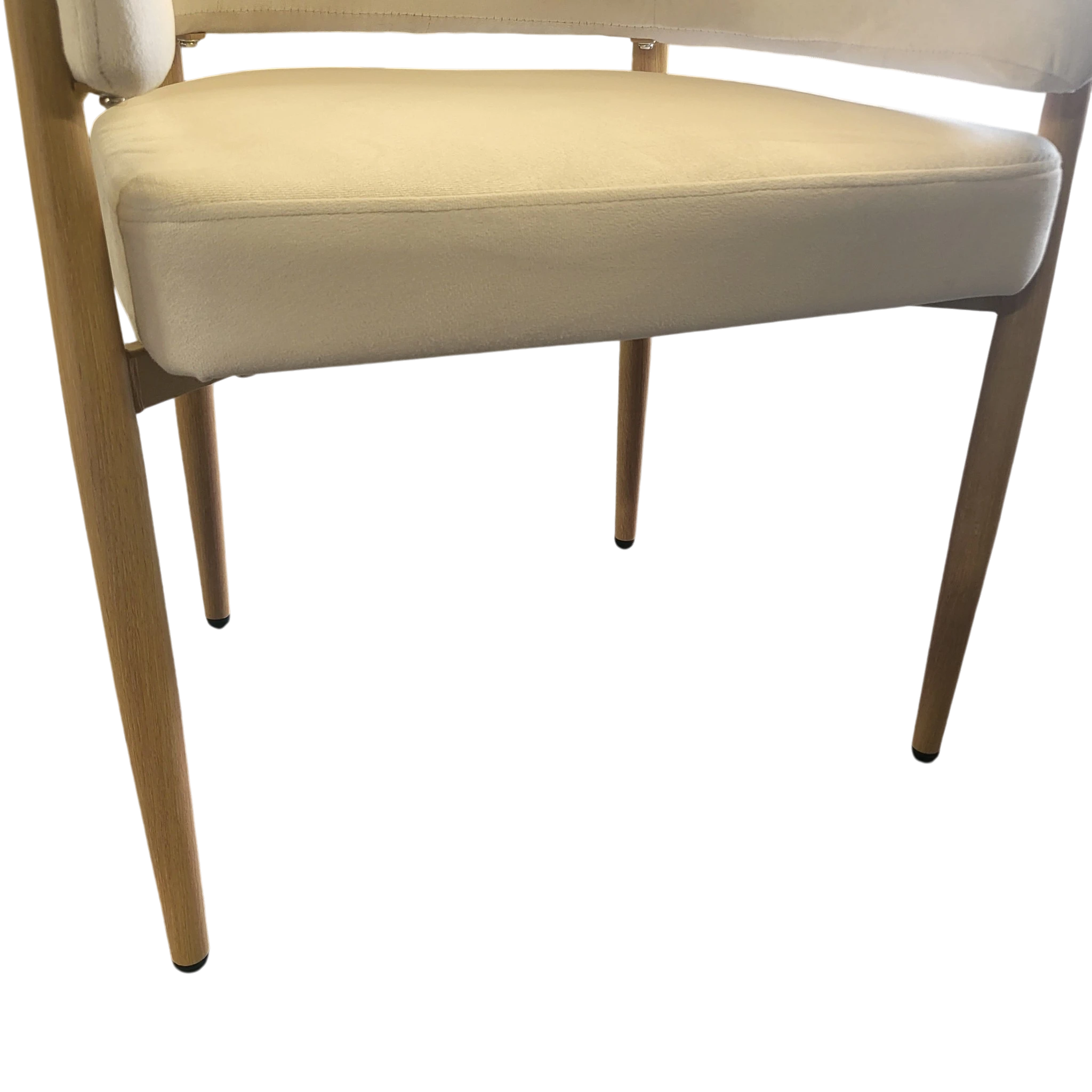 CHAISE CHARLY PIED HÊTRE VELOURS BEIGE REF 203