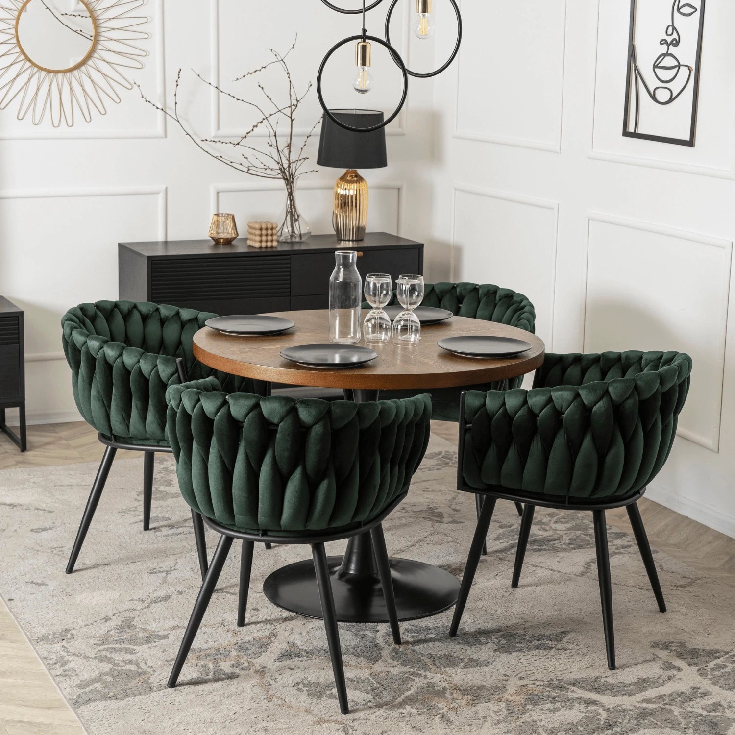 Chaise ELENA en velours vert sapin REF 3027