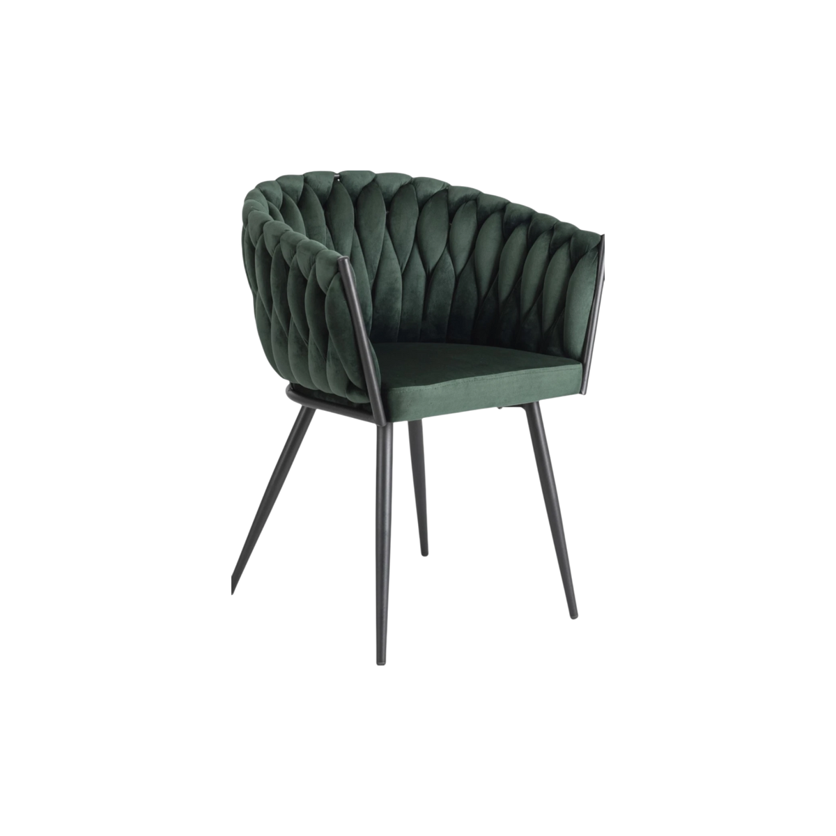 chaise elena velours vert sapin