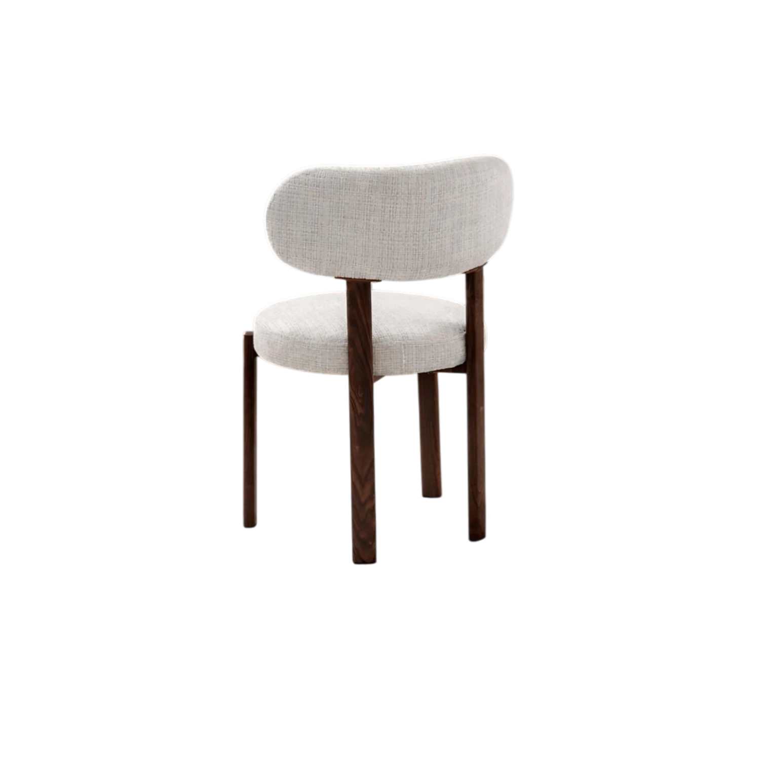 Chaise Hailey avec pied noyer et tissu Cremona vue arrière du dossier