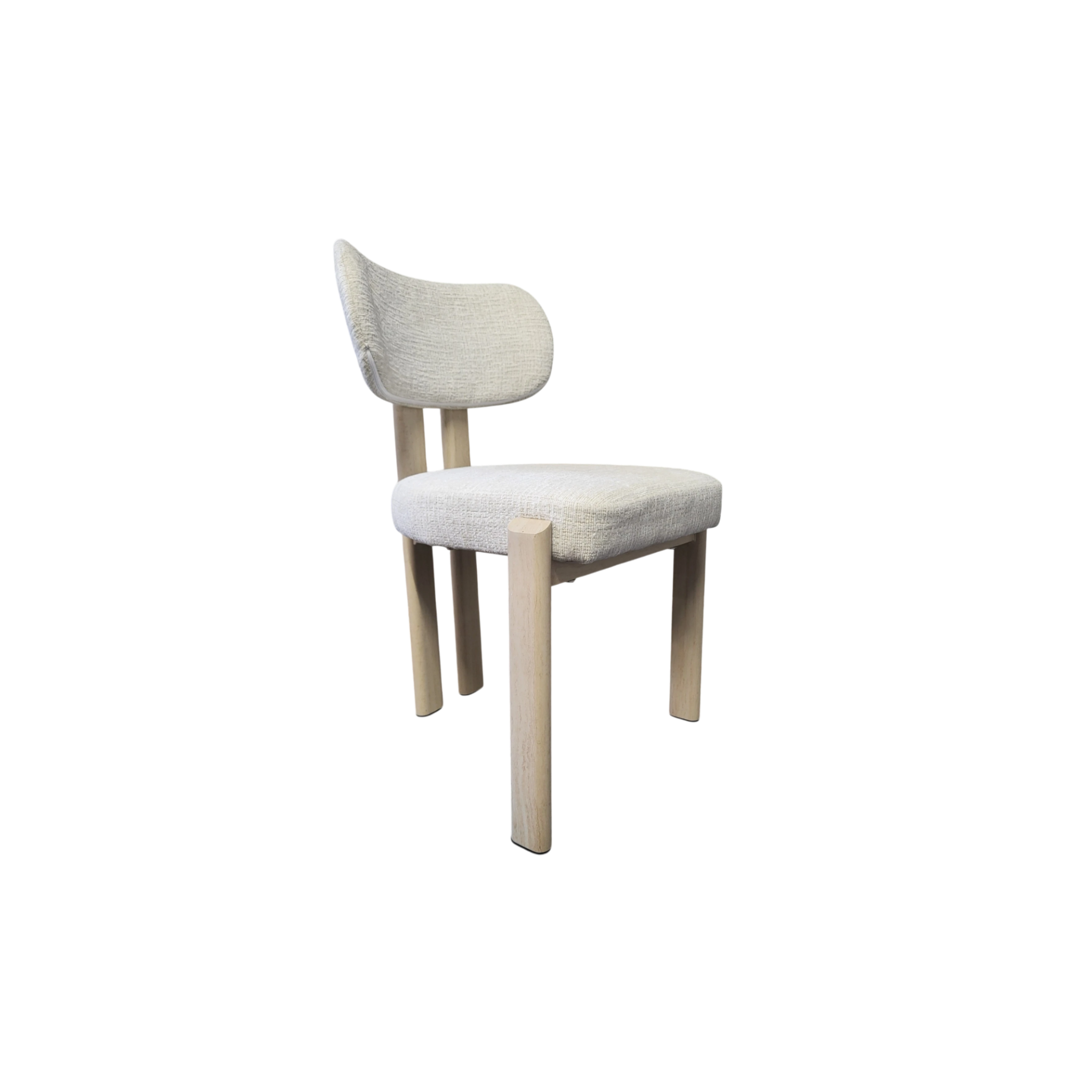 Chaise HERA beige - Pied travertin - Tissu Kansas - REF 1003