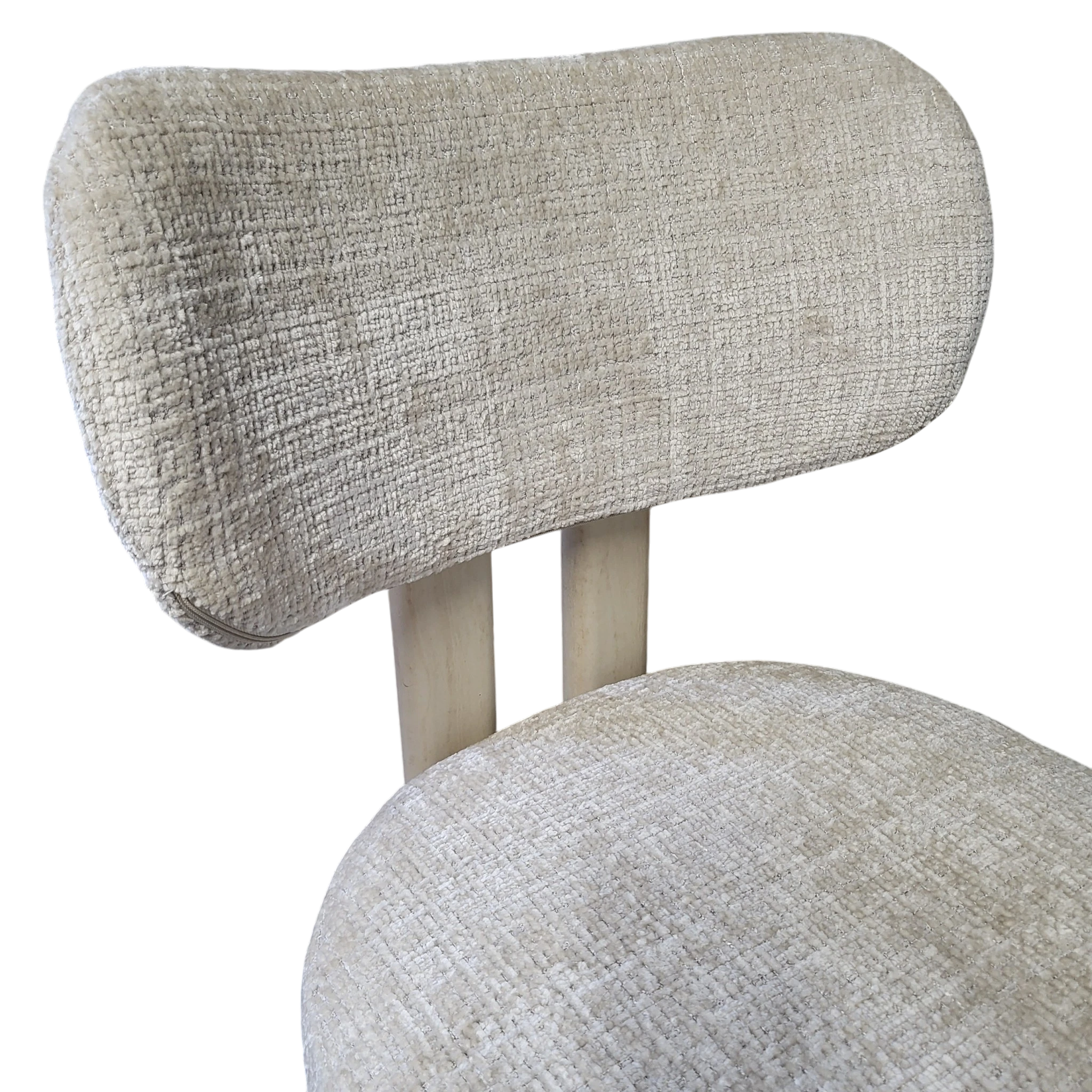 Chaise HERA taupe - Pied travertin - Tissu Cremona - REF 1001
