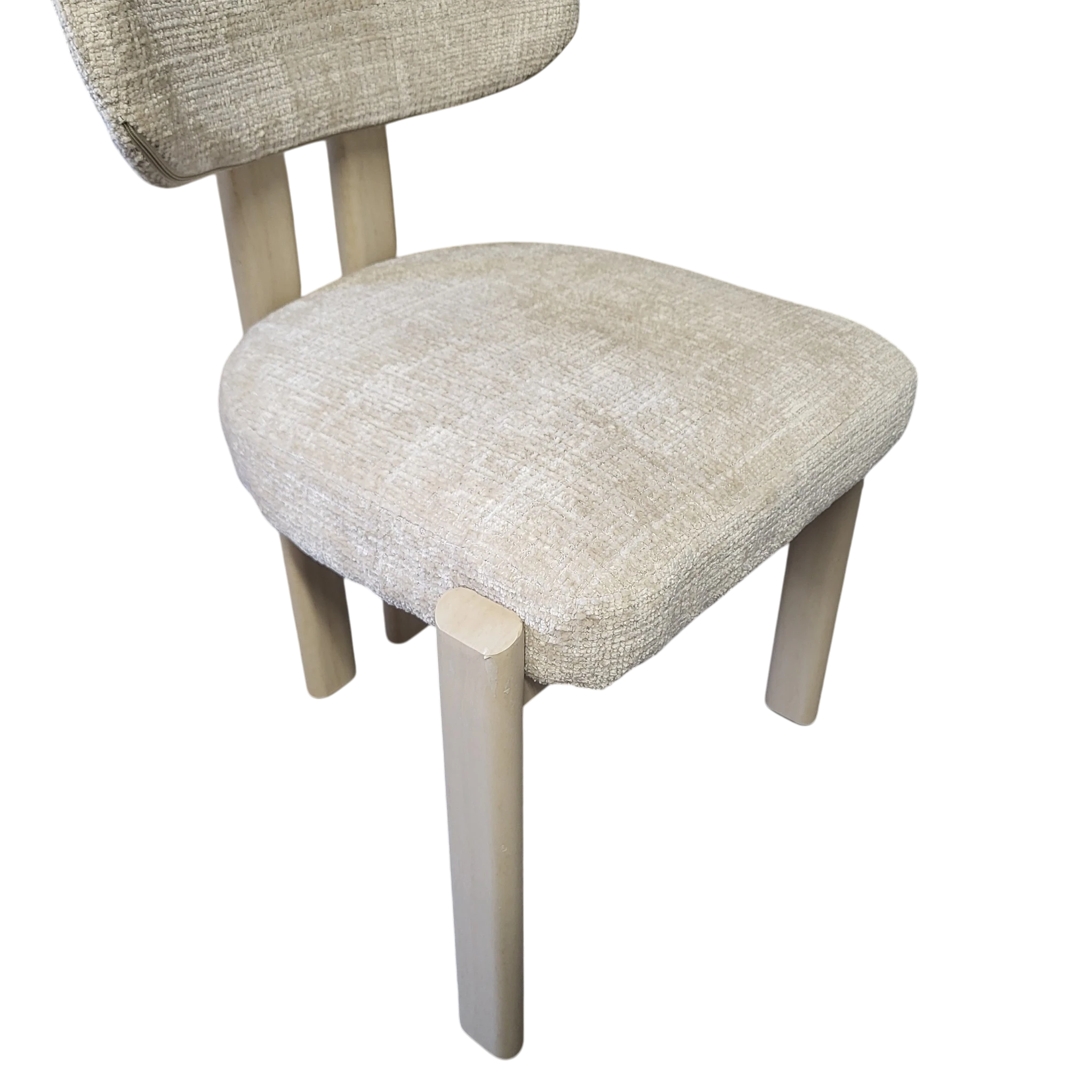 Chaise HERA taupe - Pied travertin - Tissu Cremona - REF 1001