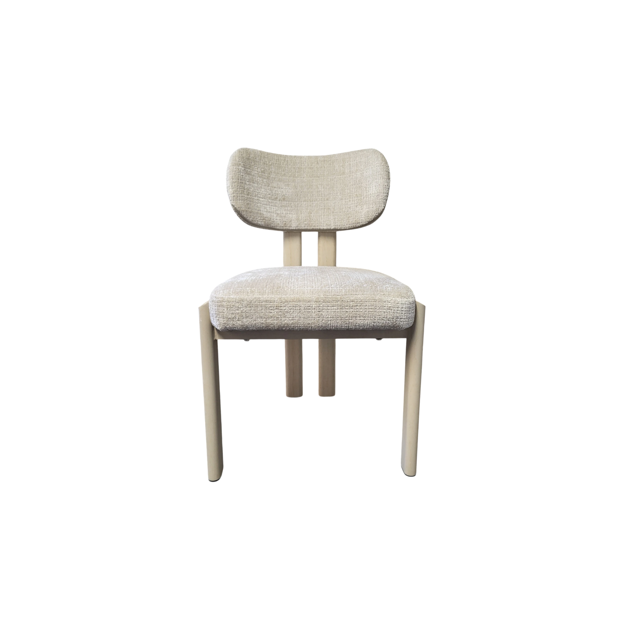 Chaise HERA taupe - Pied travertin - Tissu Cremona - REF 1001
