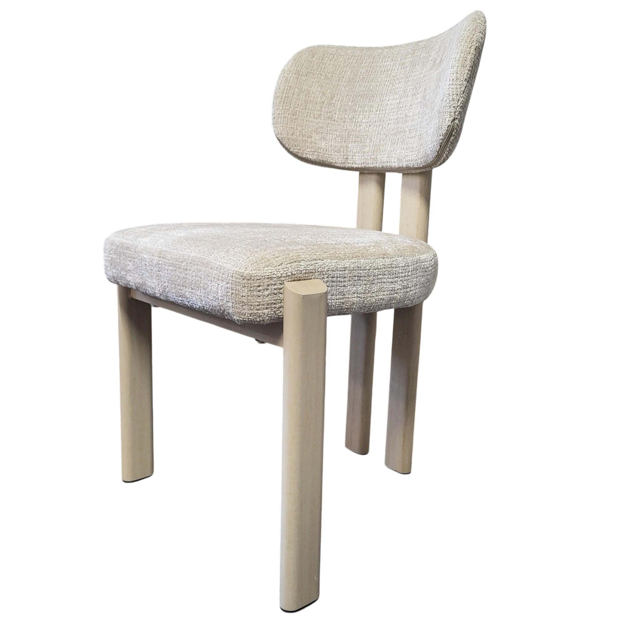 Chaise HERA taupe - Pied travertin - Tissu Cremona - REF 1001