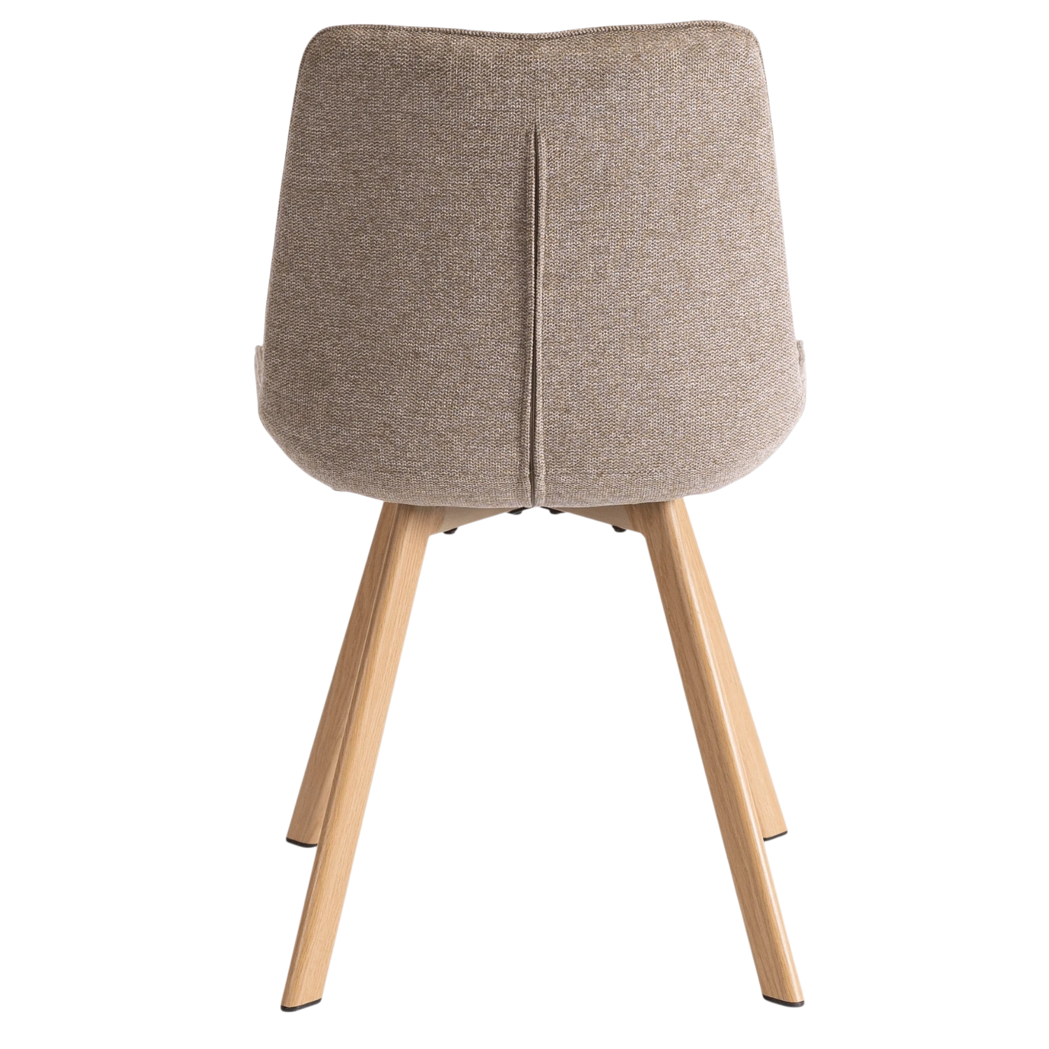 Chaise KATHY en tissu beige - Pieds effet chêne REF 3028