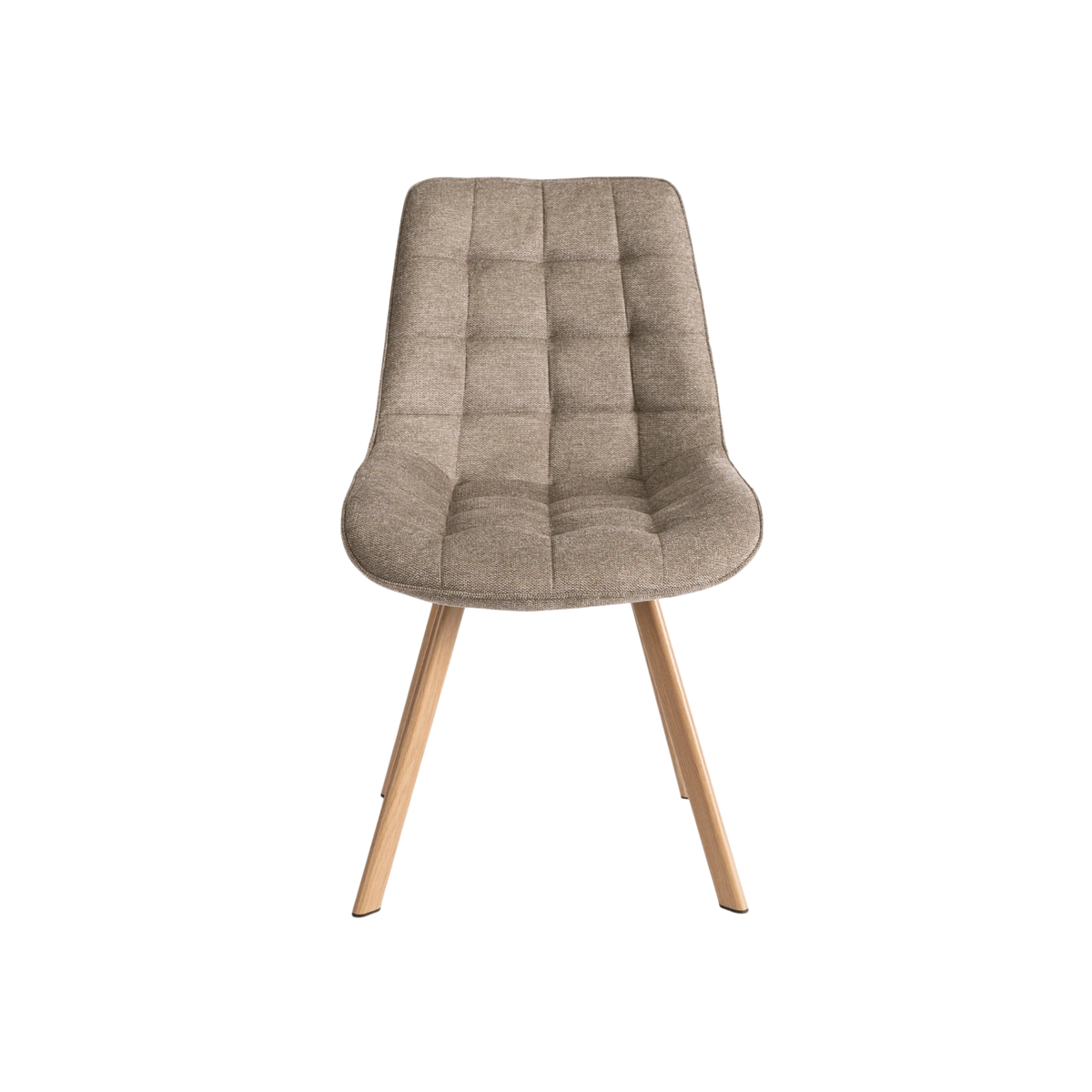 Chaise KATHY en tissu beige - Pieds effet chêne REF 3028