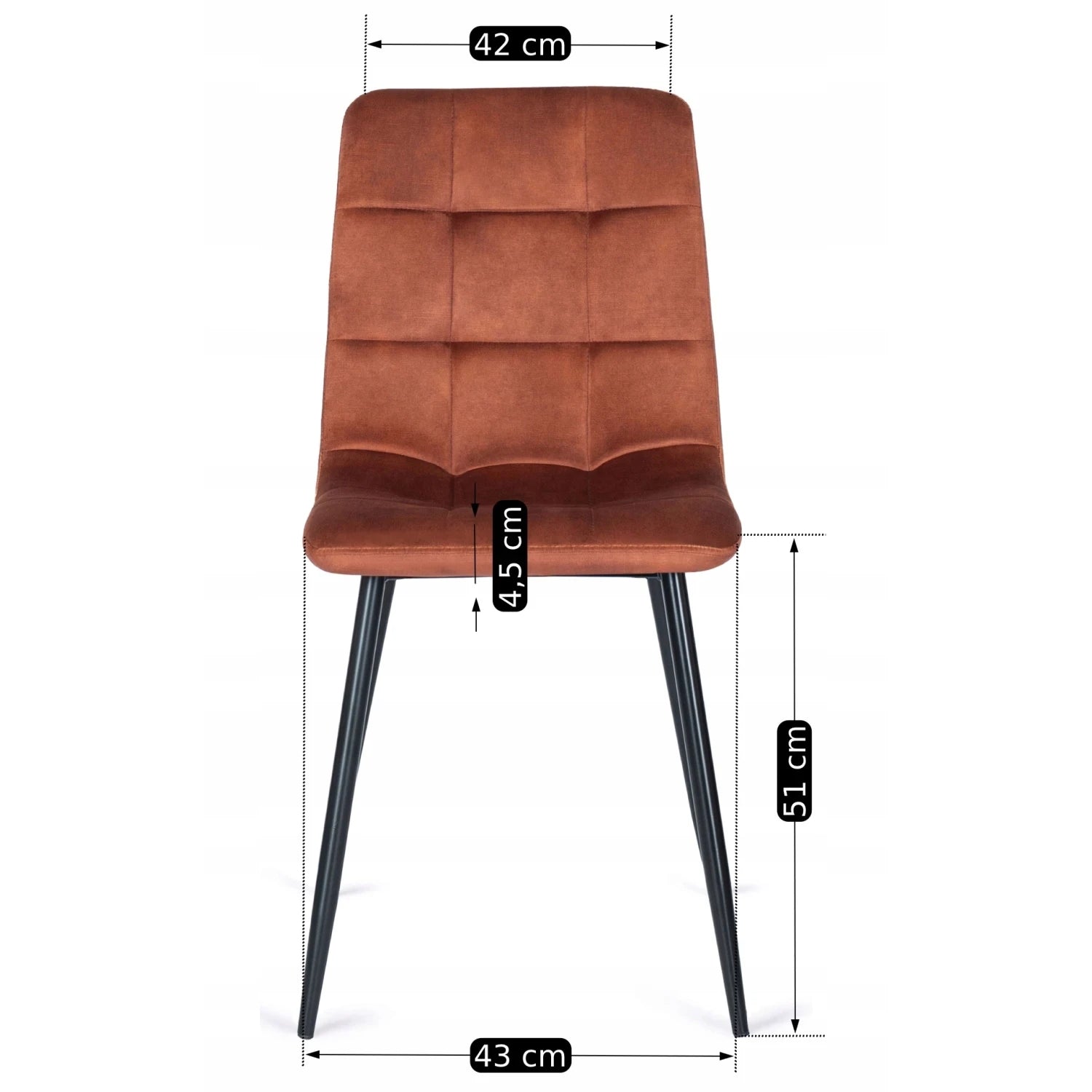 Chaise PERU en velours terracotta REF 3026