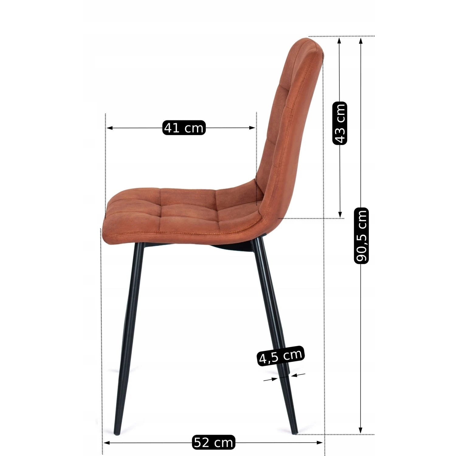 Chaise PERU en velours terracotta REF 3026