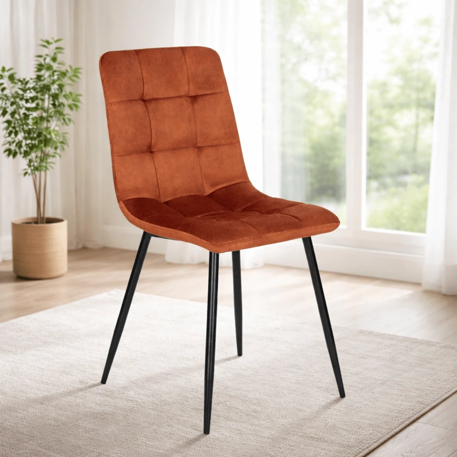 Chaise PERU en velours terracotta REF 3026