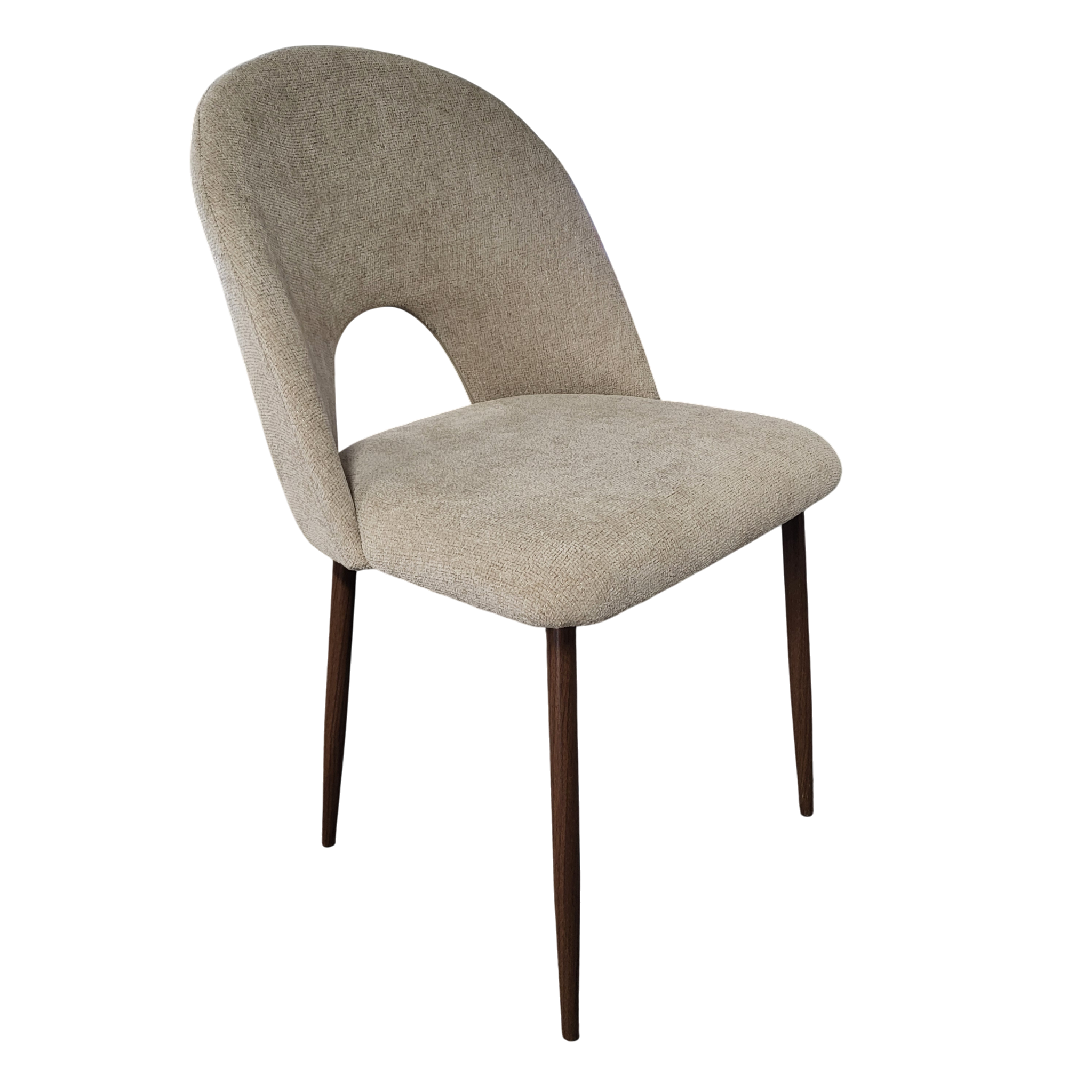 Chaise Teddy marron glacé avec pieds noyer - directcanap