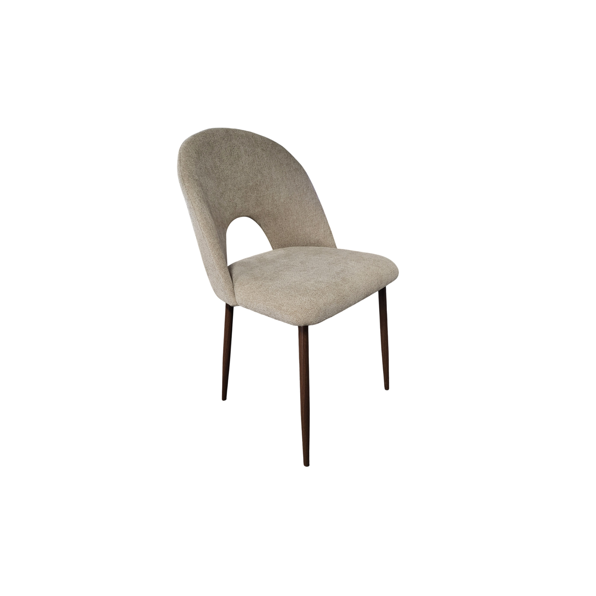 Chaise Teddy marron glacé avec pieds noyer - directcanap